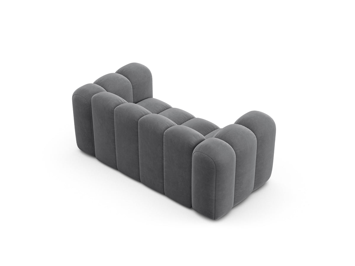 Sofa aksamitna 2-osobowa LUPINE szary – szenil