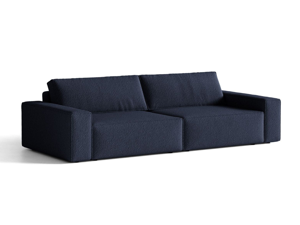 Sofa 3-osobowa z funkcją spania JODIE ciemny niebieski boucle – ujęcie 3