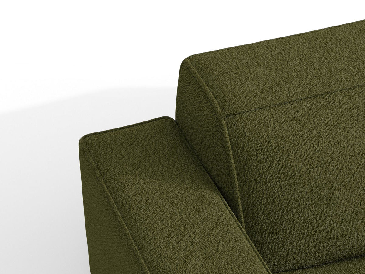 Sofa 3-osobowa z funkcją spania JODIE ciemna zieleń oliwkowa boucle – ujęcie 7