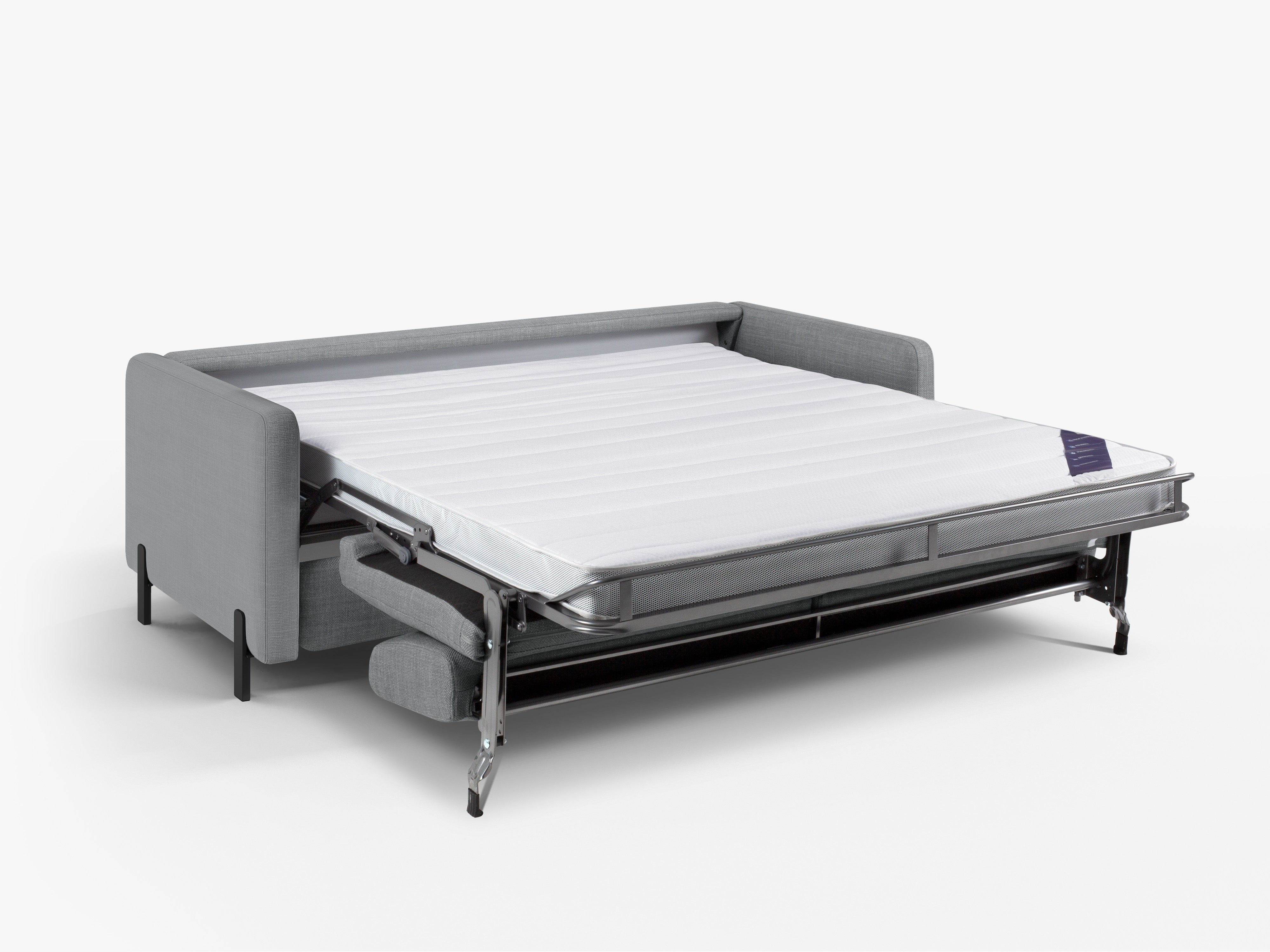 Driepersoonsbank met slaapfunctie GLORIA lichtgrijs chenille