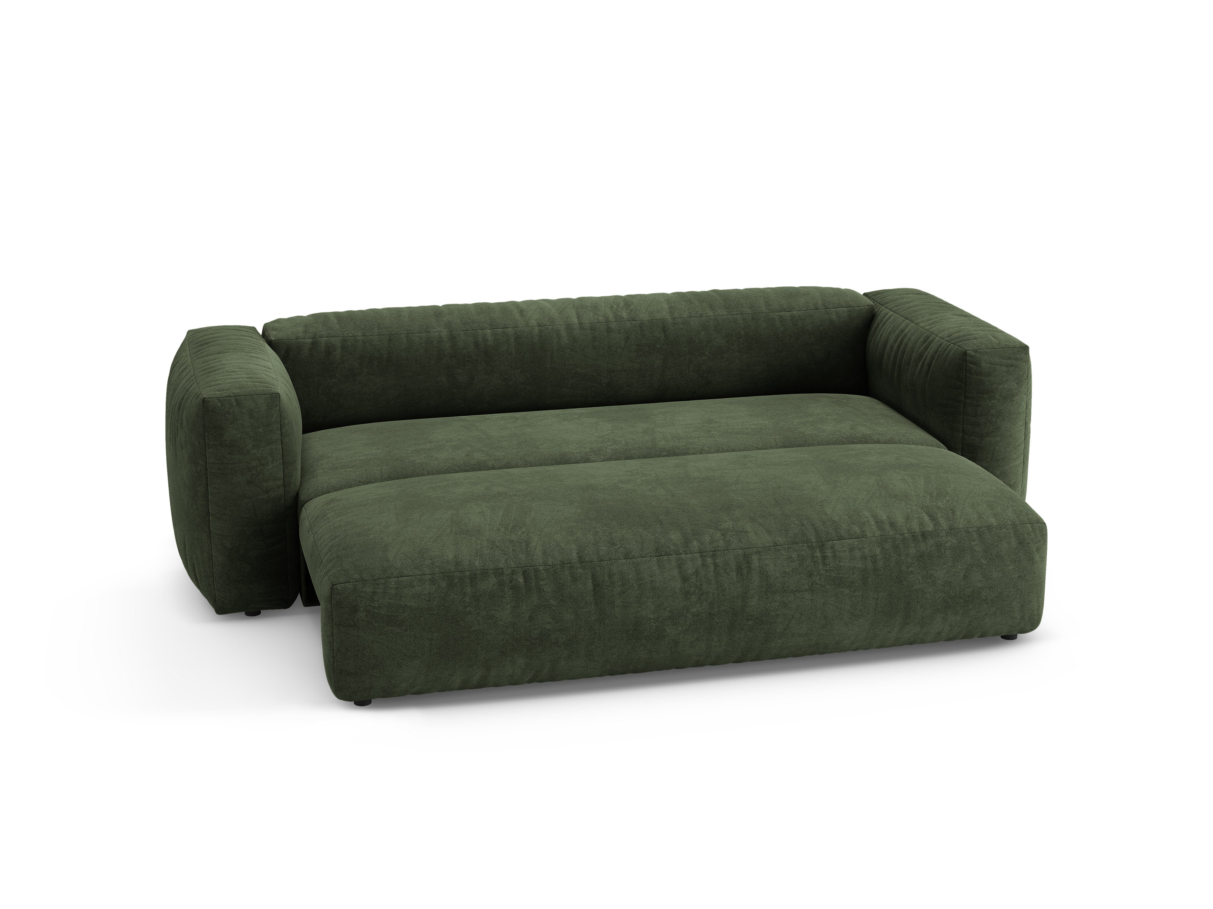 Sofa van fluweel 3-zits met slaapfunctie MARTINA groen