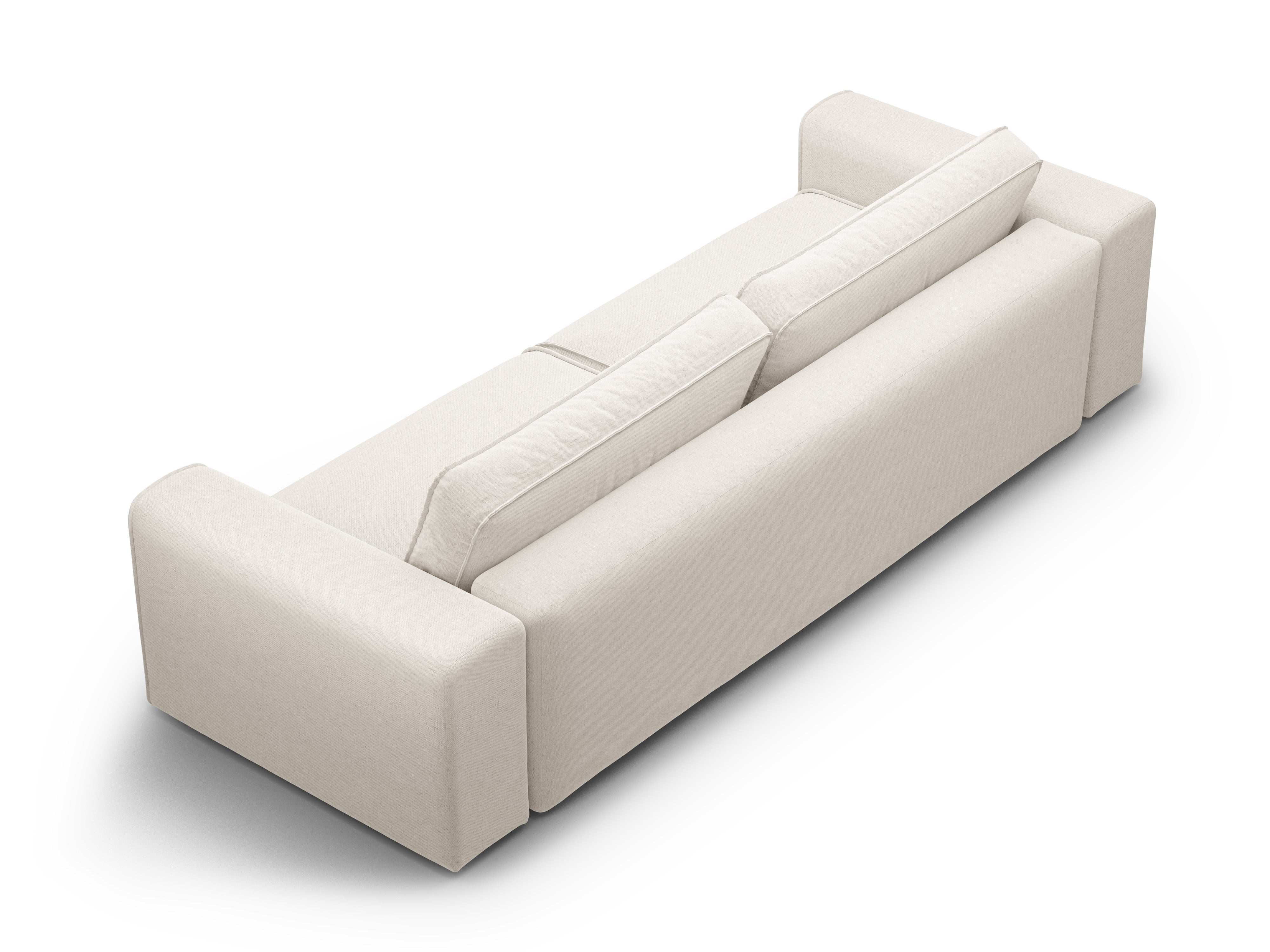 Sofa 3-Sitzer mit Schlaf-Funktion VICTOR hellbeige Chenille