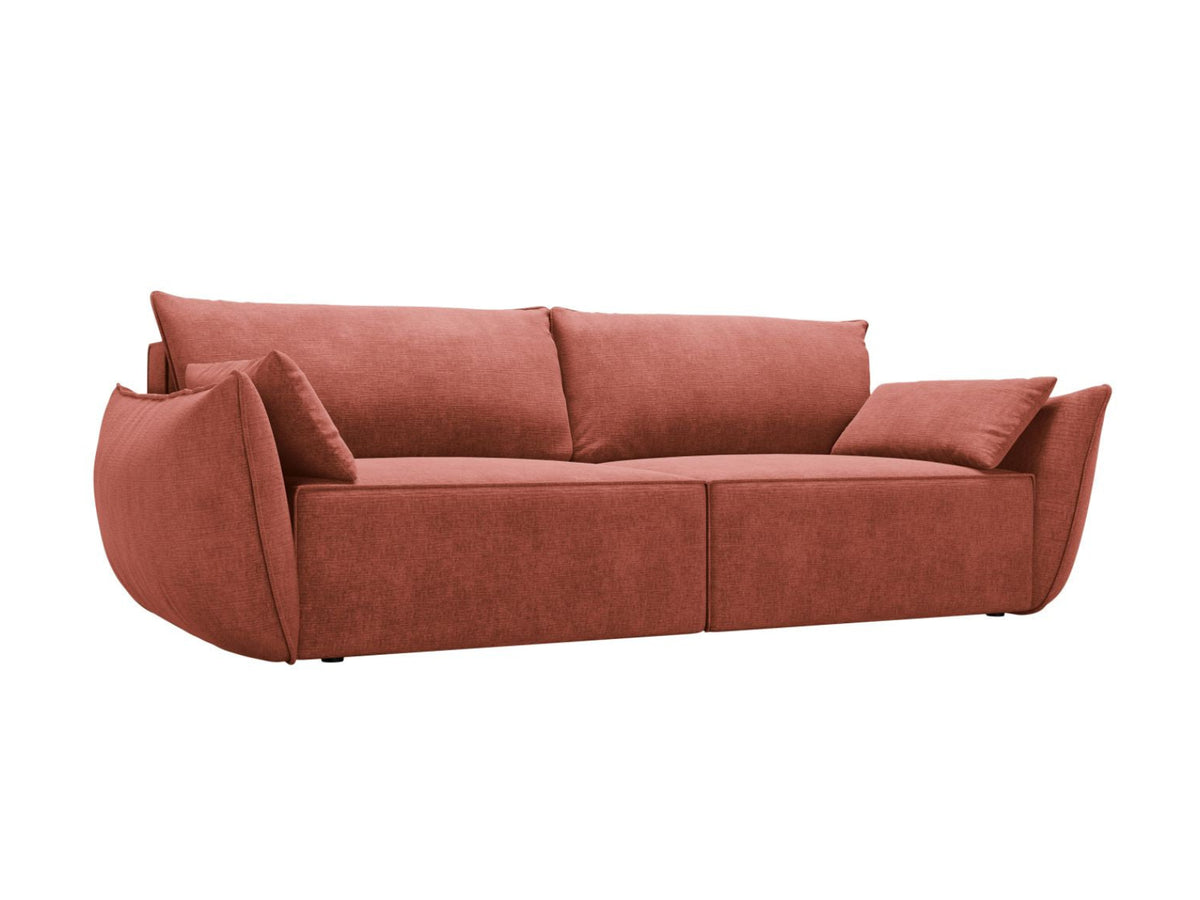 Sofa 3-osobowa z funkcją spania KAELLE terakota szenil Over The Horizon – ujęcie boczne