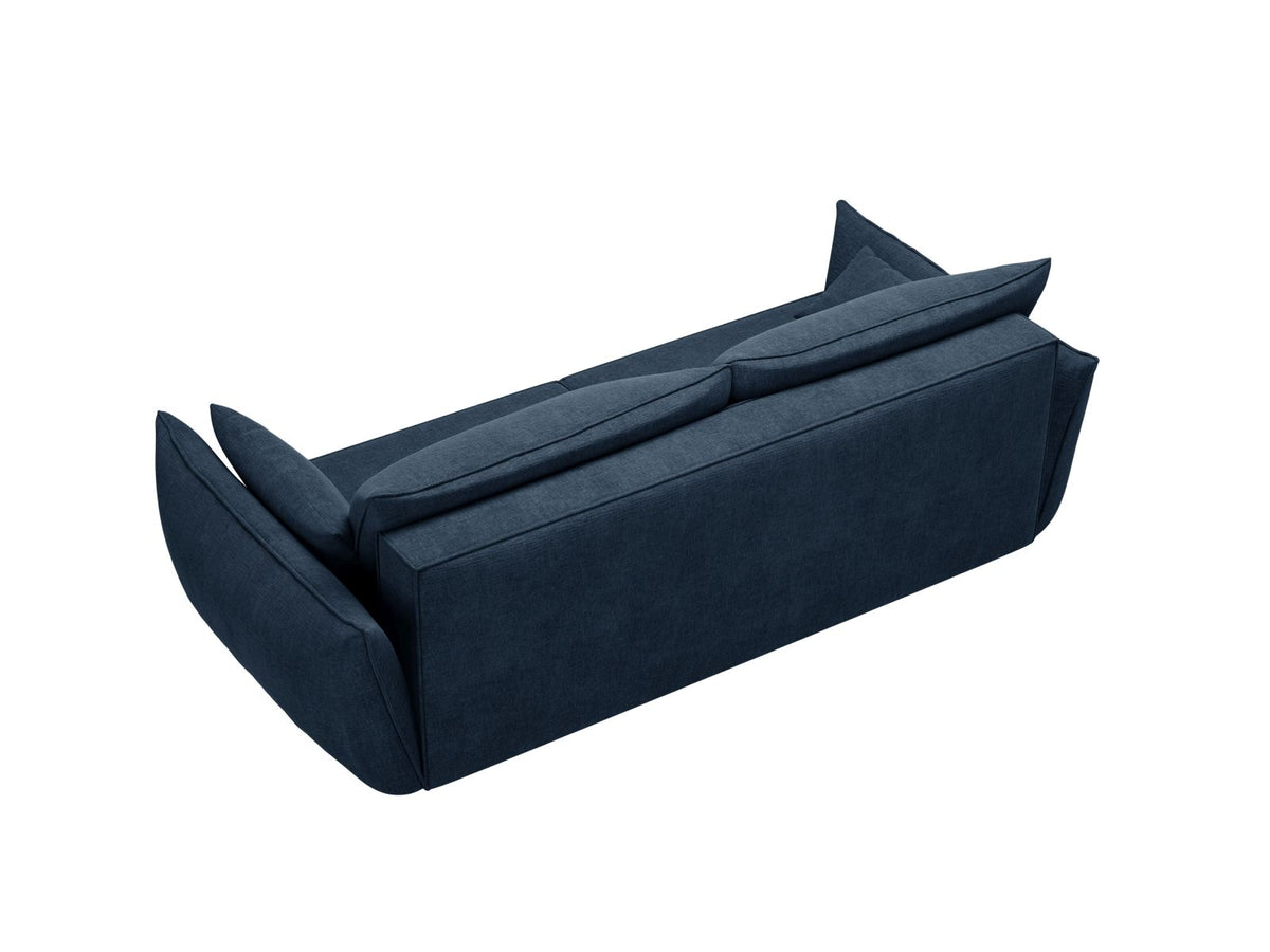 Sofa 3-osobowa z funkcją spania KAELLE kobaltowy szenil Over The Horizon – detal wykonania
