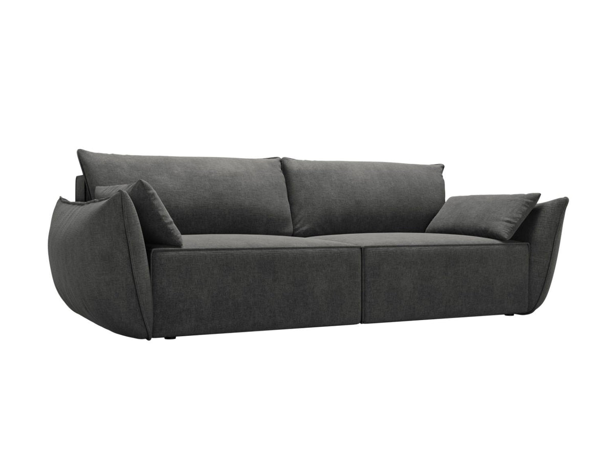 Sofa 3-osobowa z funkcją spania KAELLE grafitowy szenil Over The Horizon – ujęcie boczne