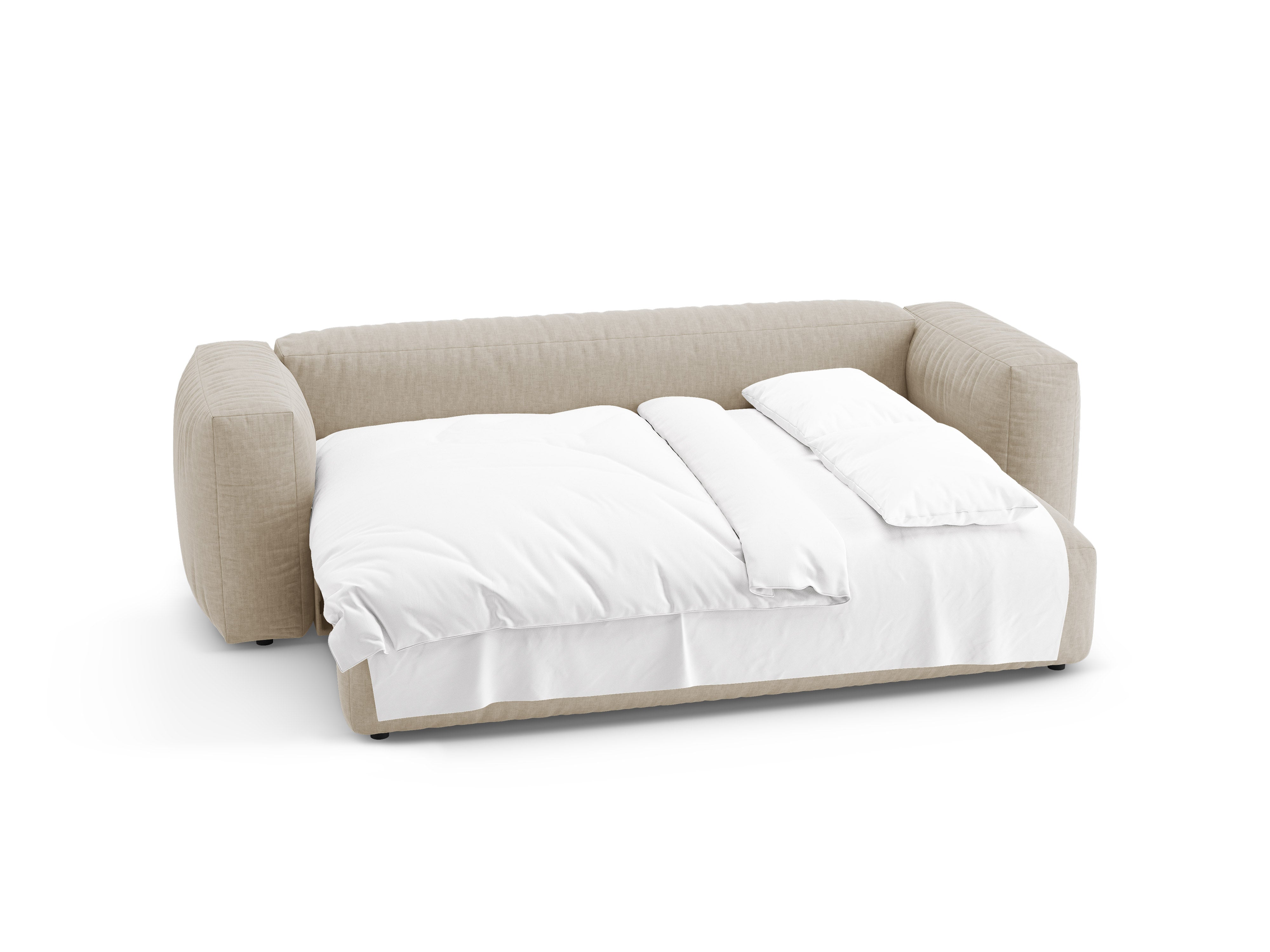 Sofa 3-sitzig mit Schlaffunktion MARTINA hellbeige