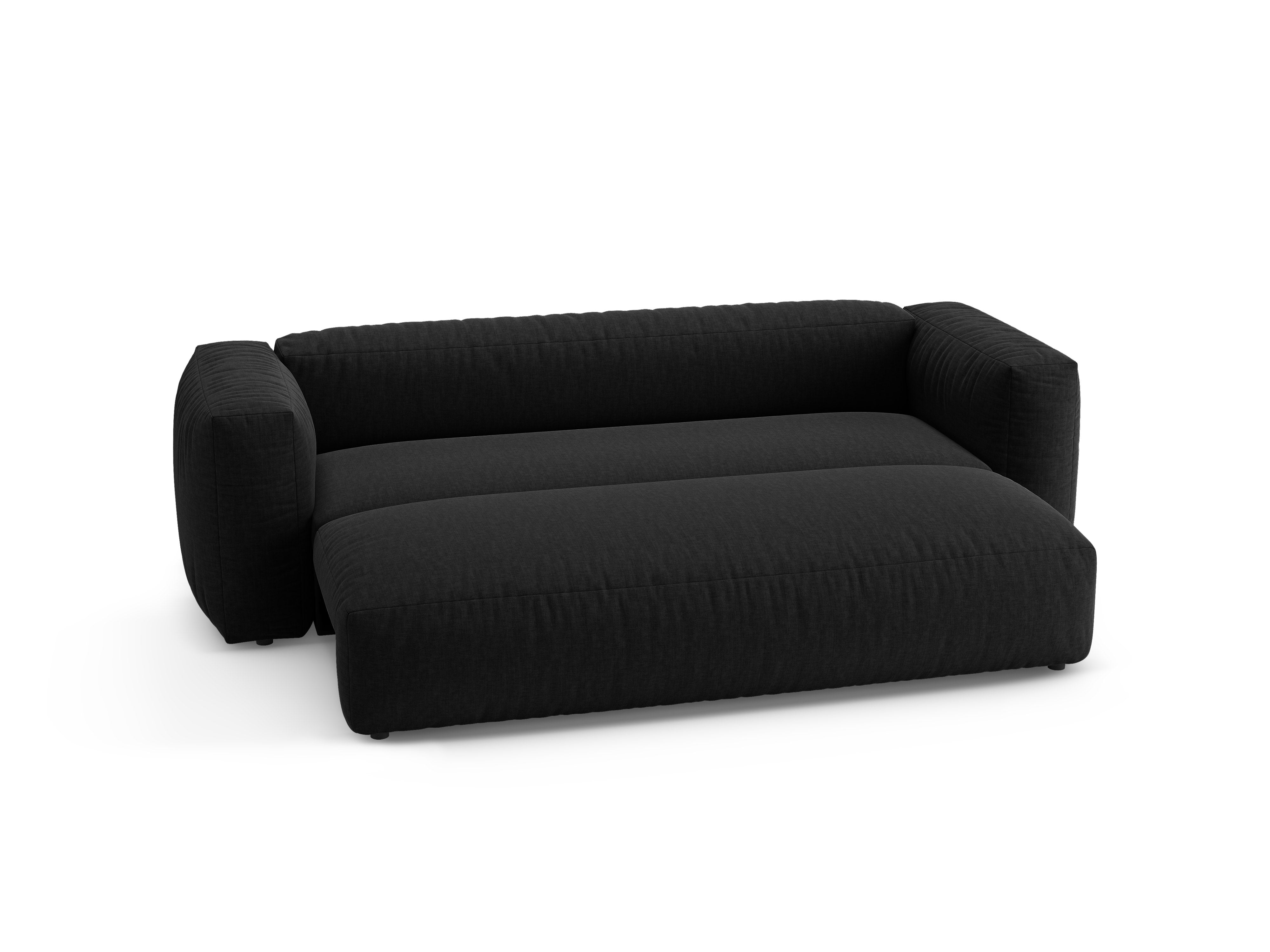 Sofa 3-Sitzer mit Schlaffunktion MARTINA schwarz