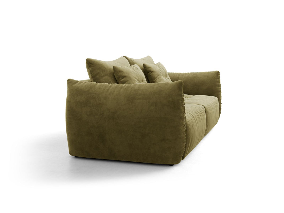 Sofa aksamitna 3-osobowa z funkcją spania BLOOM zielony – ujęcie 3