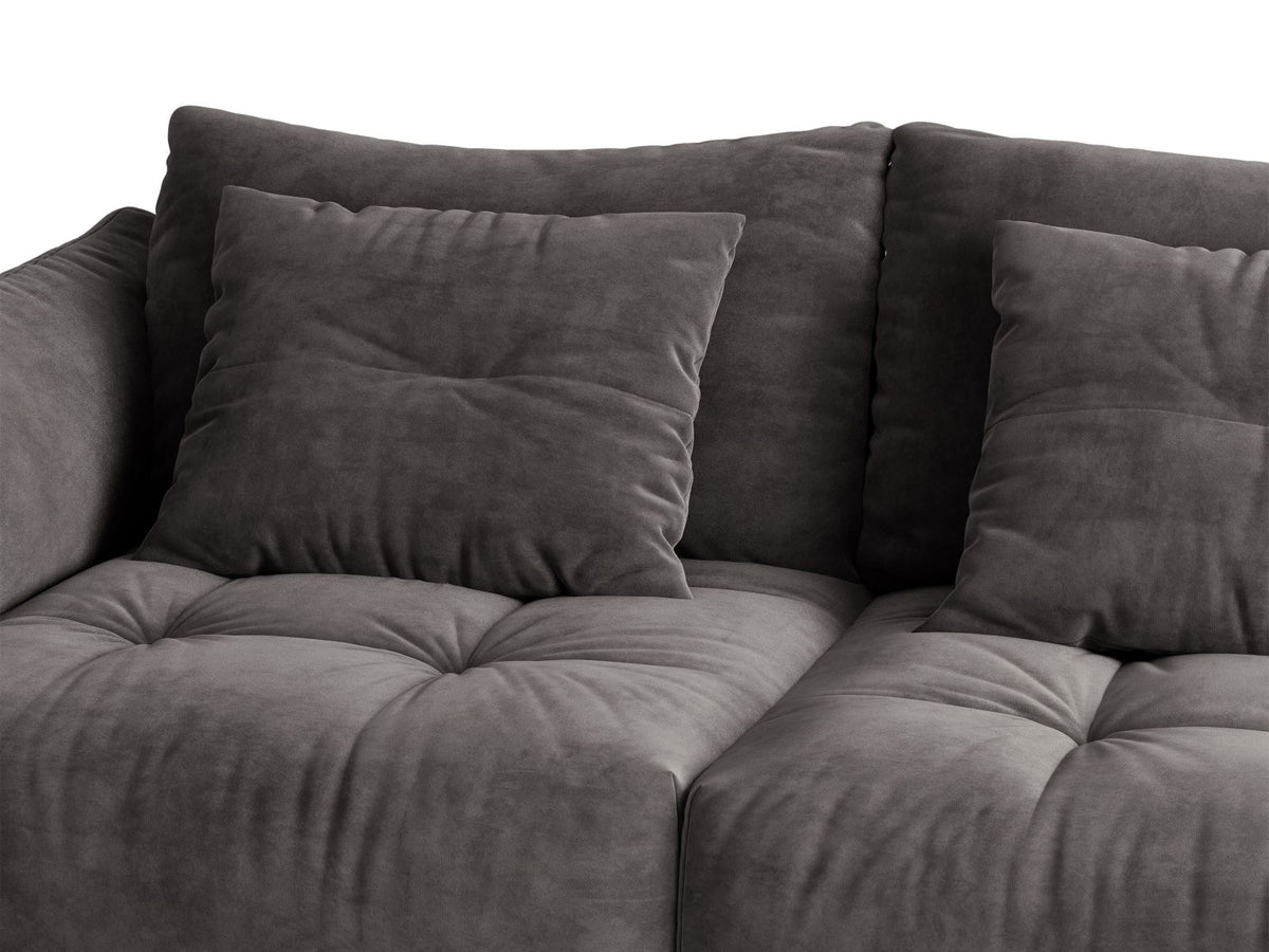 Sofa aksamitna 3-osobowa z funkcją spania BLOOM ciemnoszary – ujęcie 7