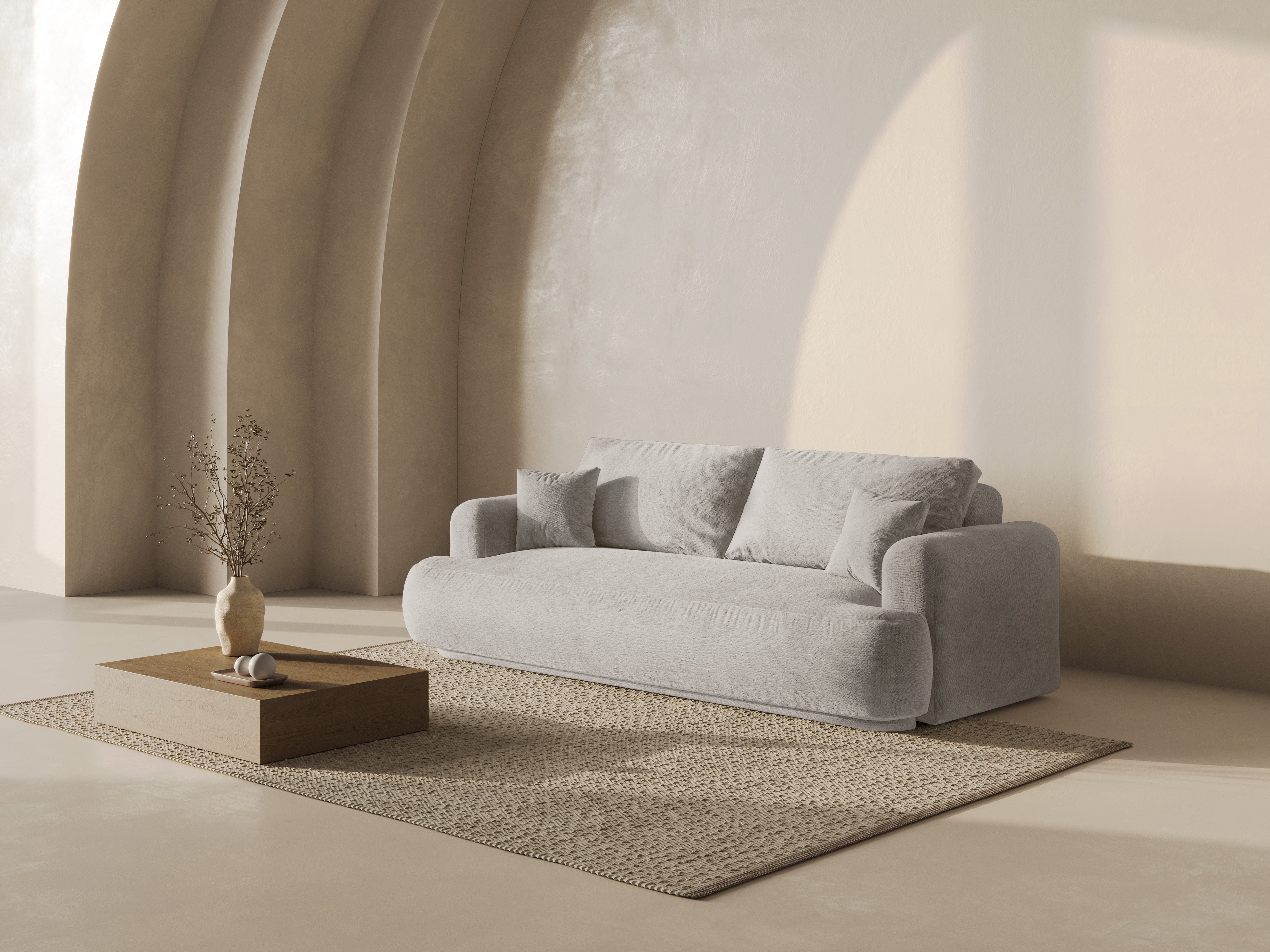 Sofa met slaapfunctie ELLA grijsbeige