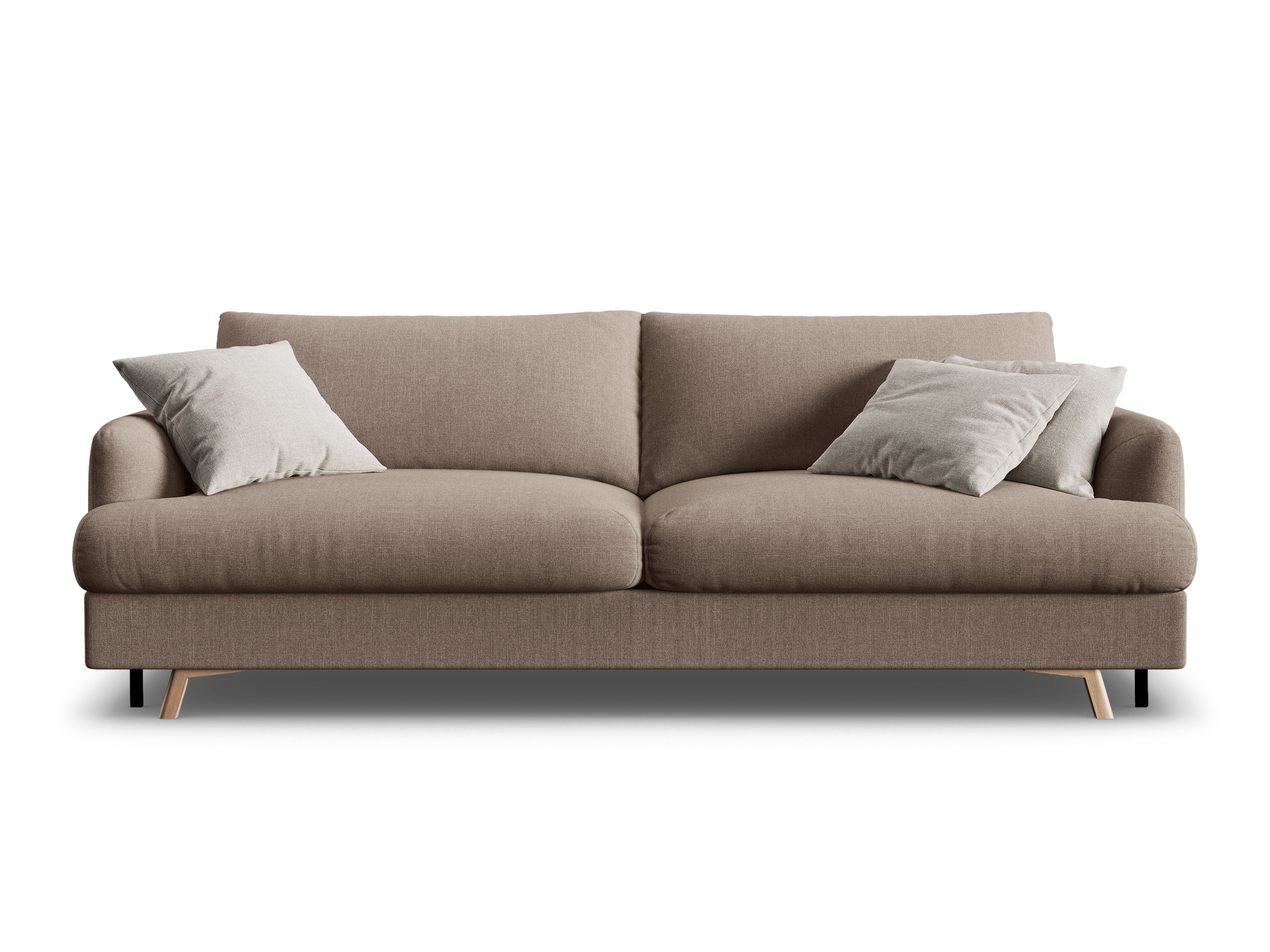 Sofa 3-Sitzer mit Schlaffunktion NAOMI cappuccino