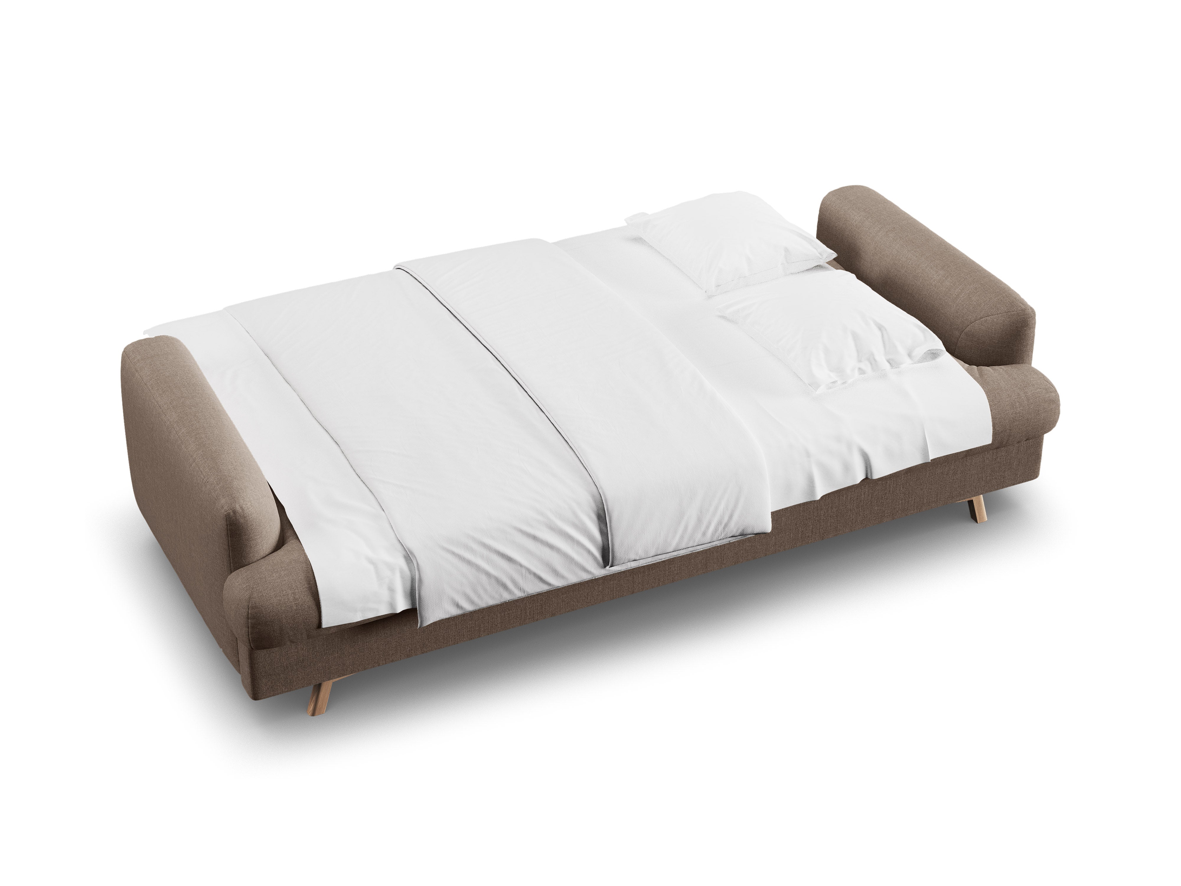Sofa 3-Sitzer mit Schlaffunktion NAOMI cappuccino
