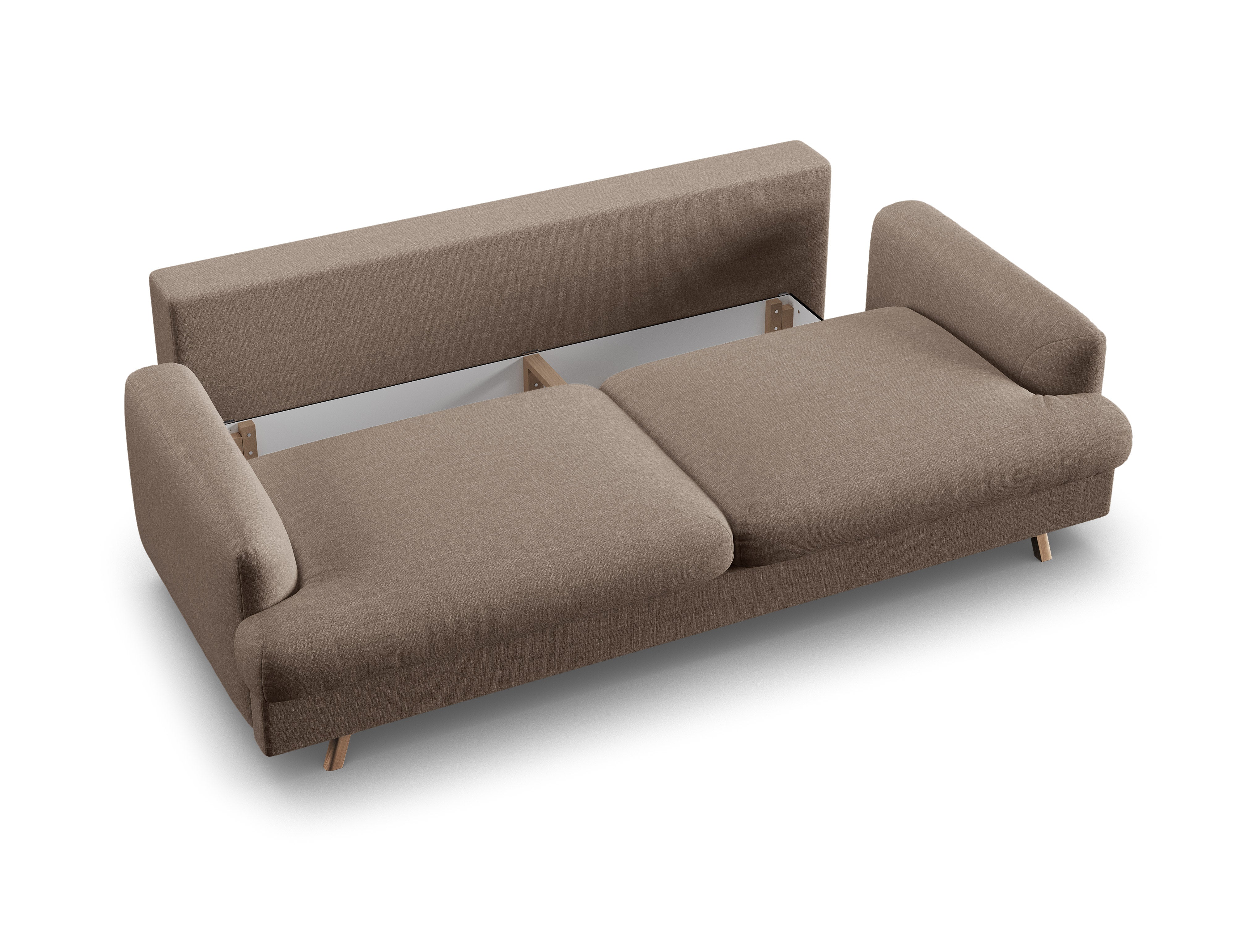 Sofa 3-Sitzer mit Schlaffunktion NAOMI cappuccino