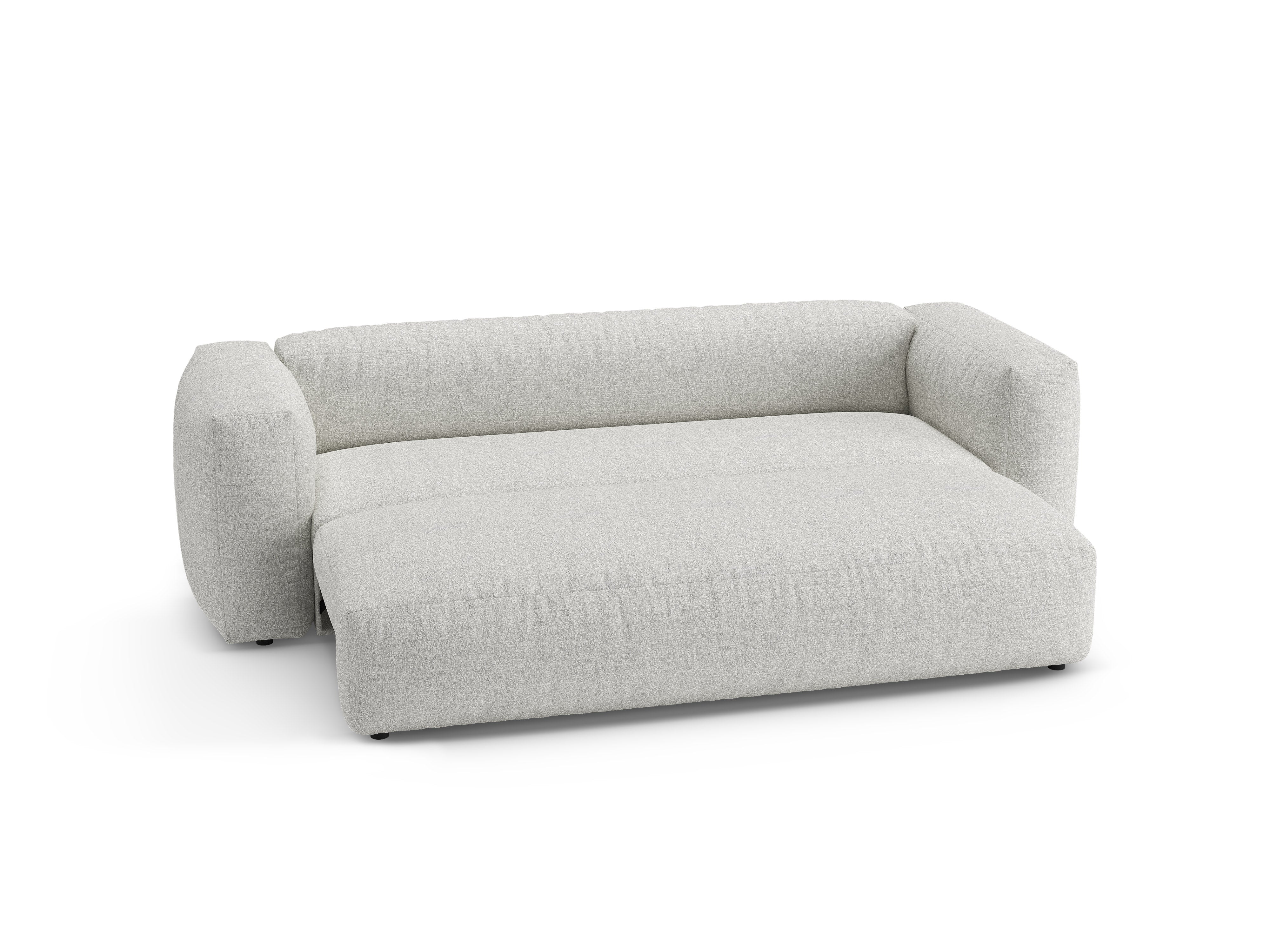 Sofa 3-zits met slaapfunctie MARTINA grijsbeige melange boucle