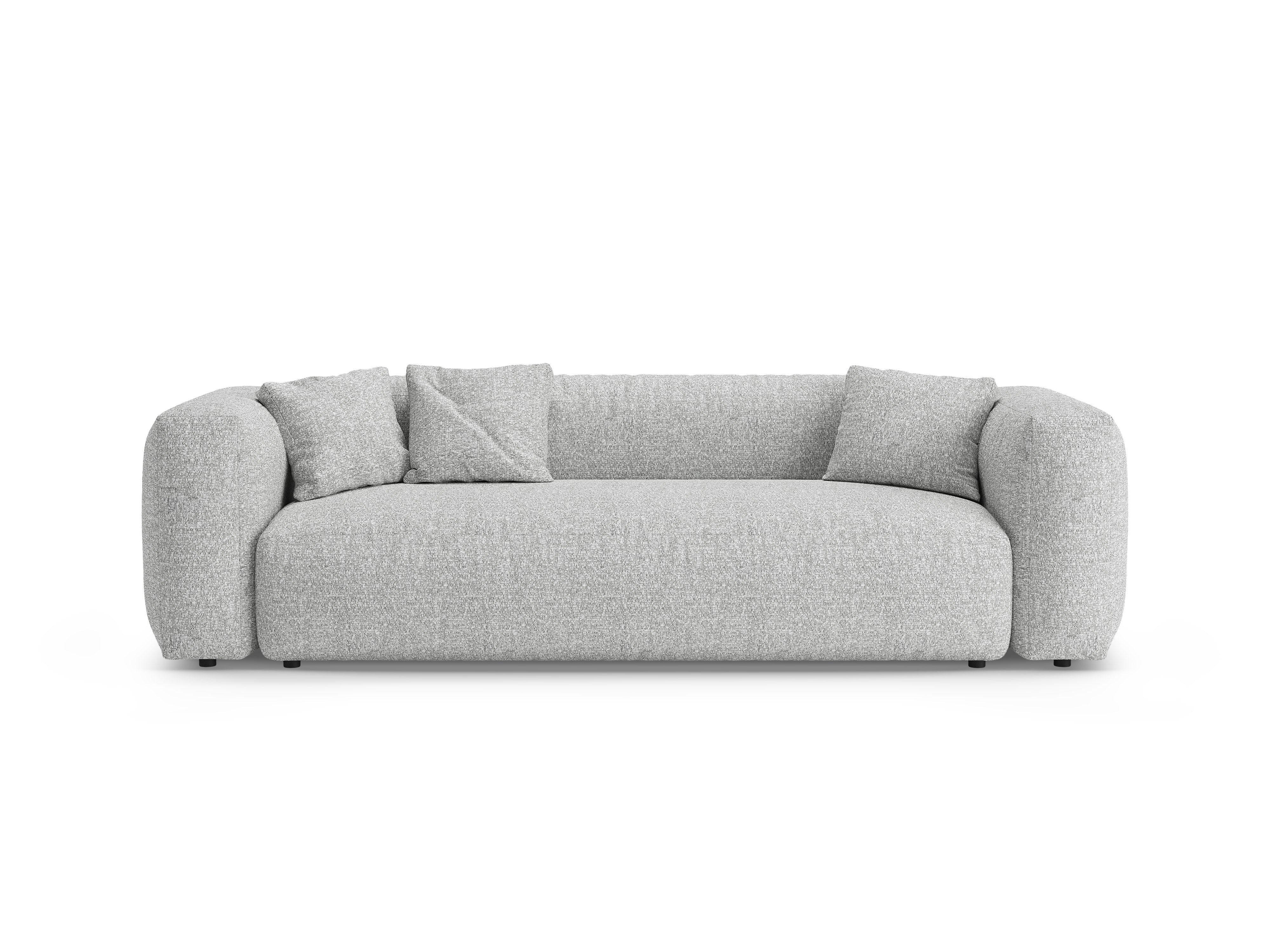 3-Seater Sofa with Sleeping Function MARTINA Silver Boucle