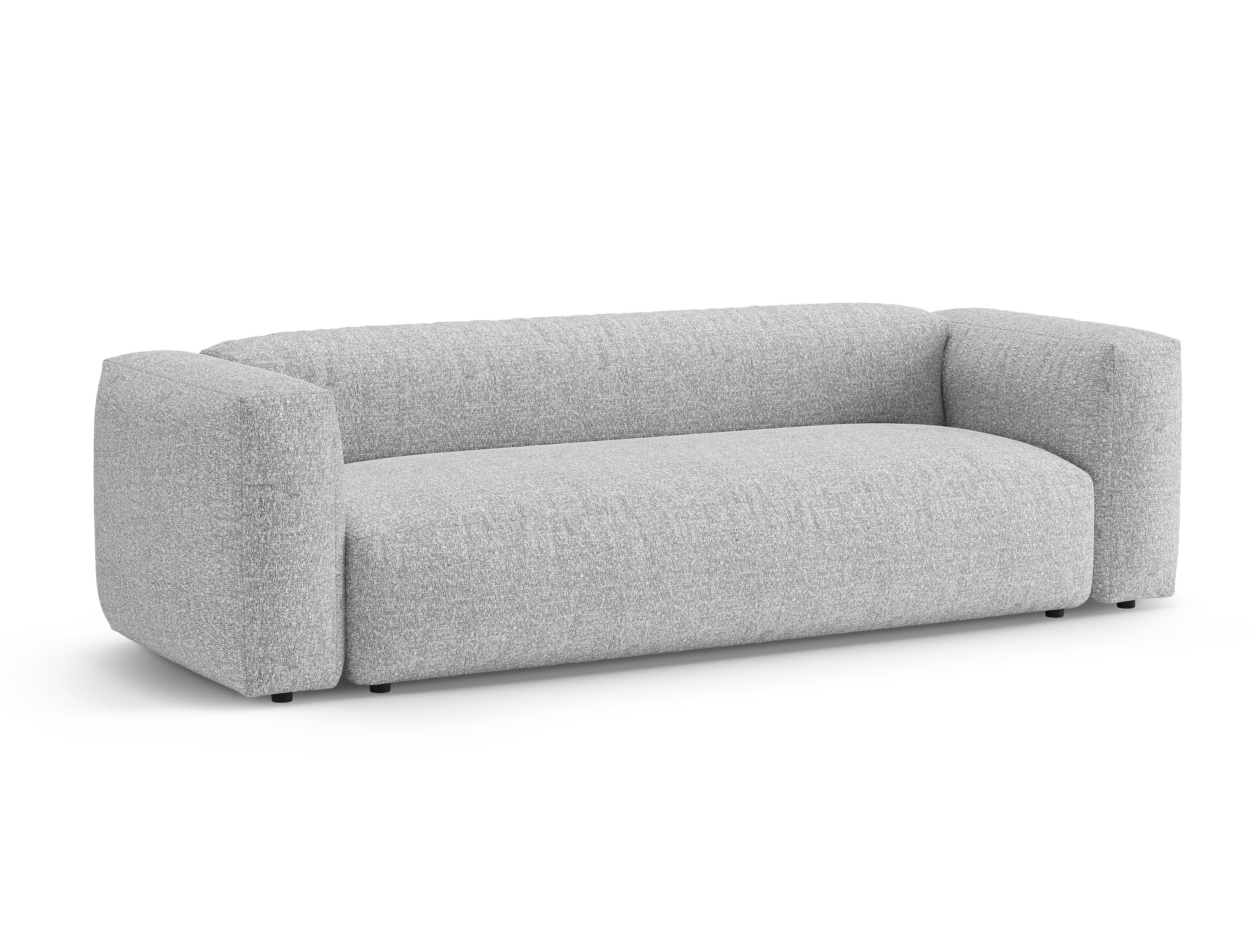 3-Seater Sofa with Sleeping Function MARTINA Silver Boucle