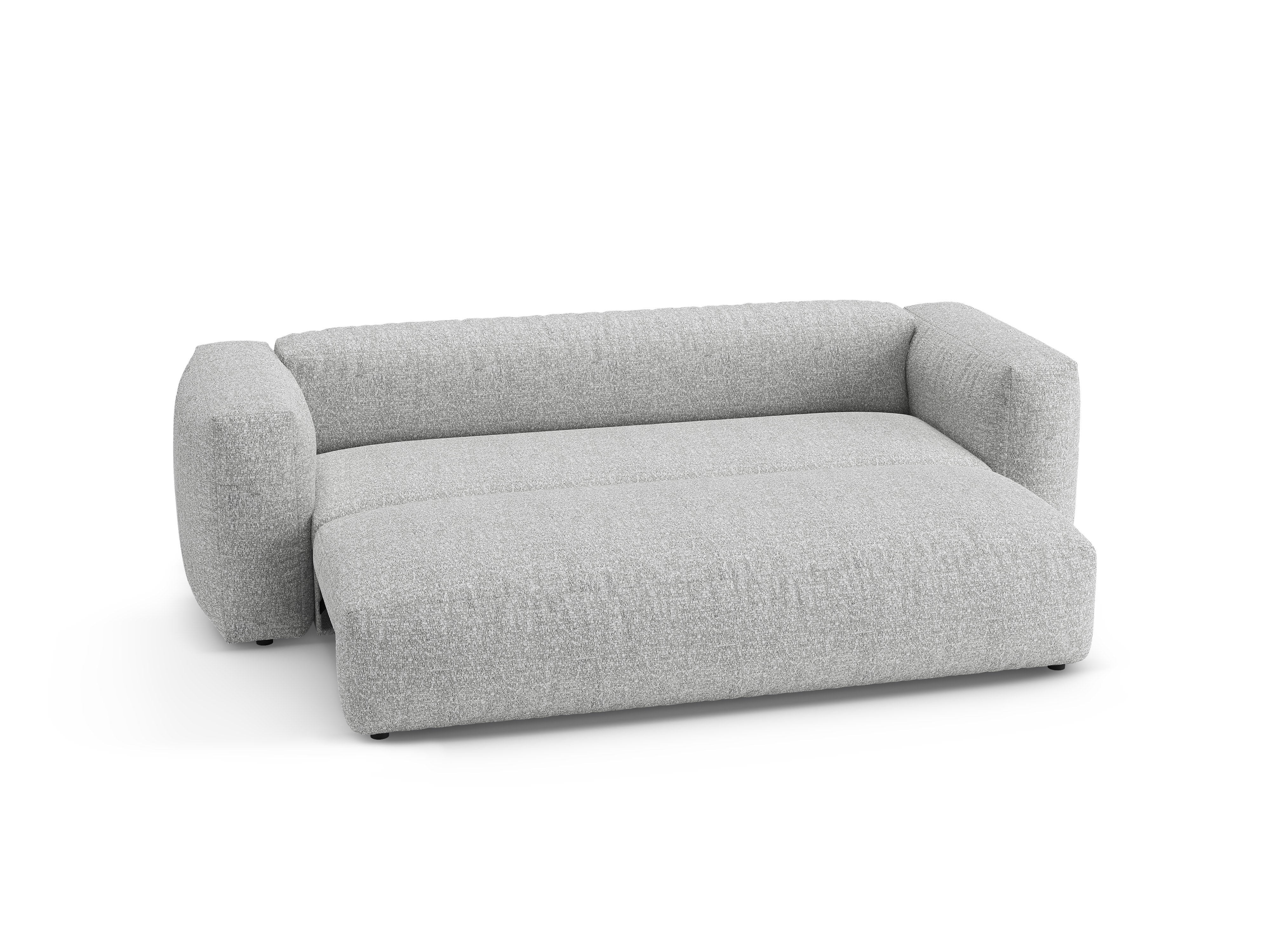 3-Seater Sofa with Sleeping Function MARTINA Silver Boucle