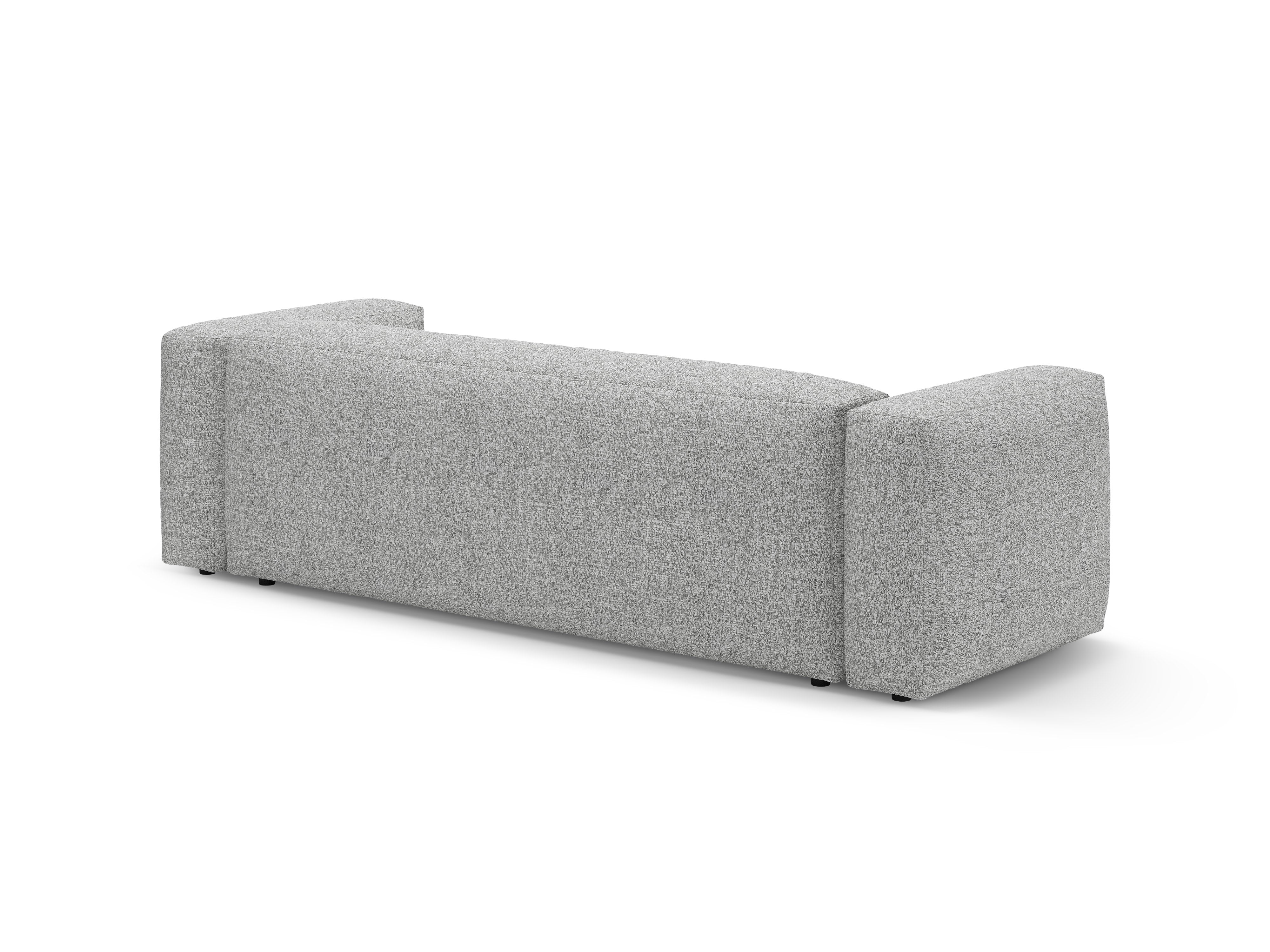 3-Seater Sofa with Sleeping Function MARTINA Silver Boucle