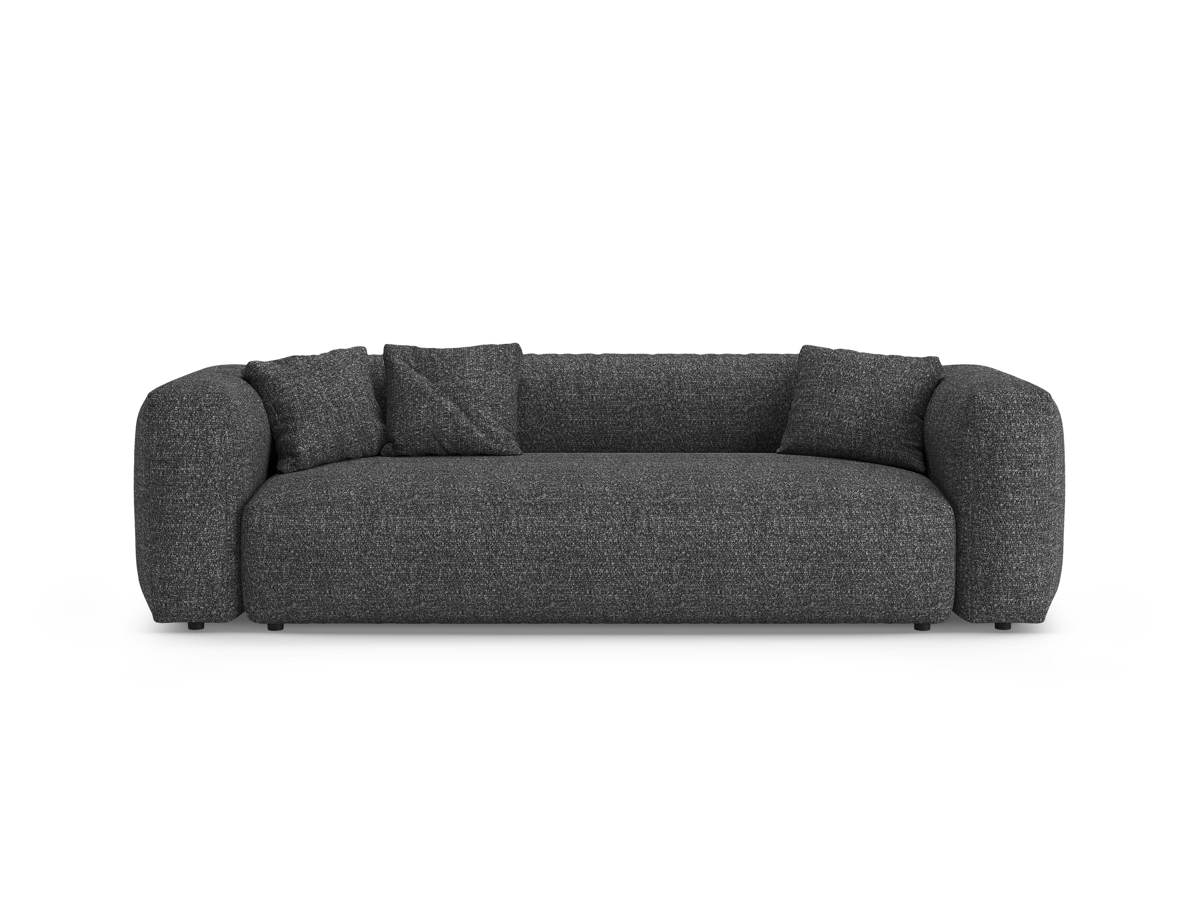 Sofa 3-zits met slaapfunctie MARTINA antraciet boucle