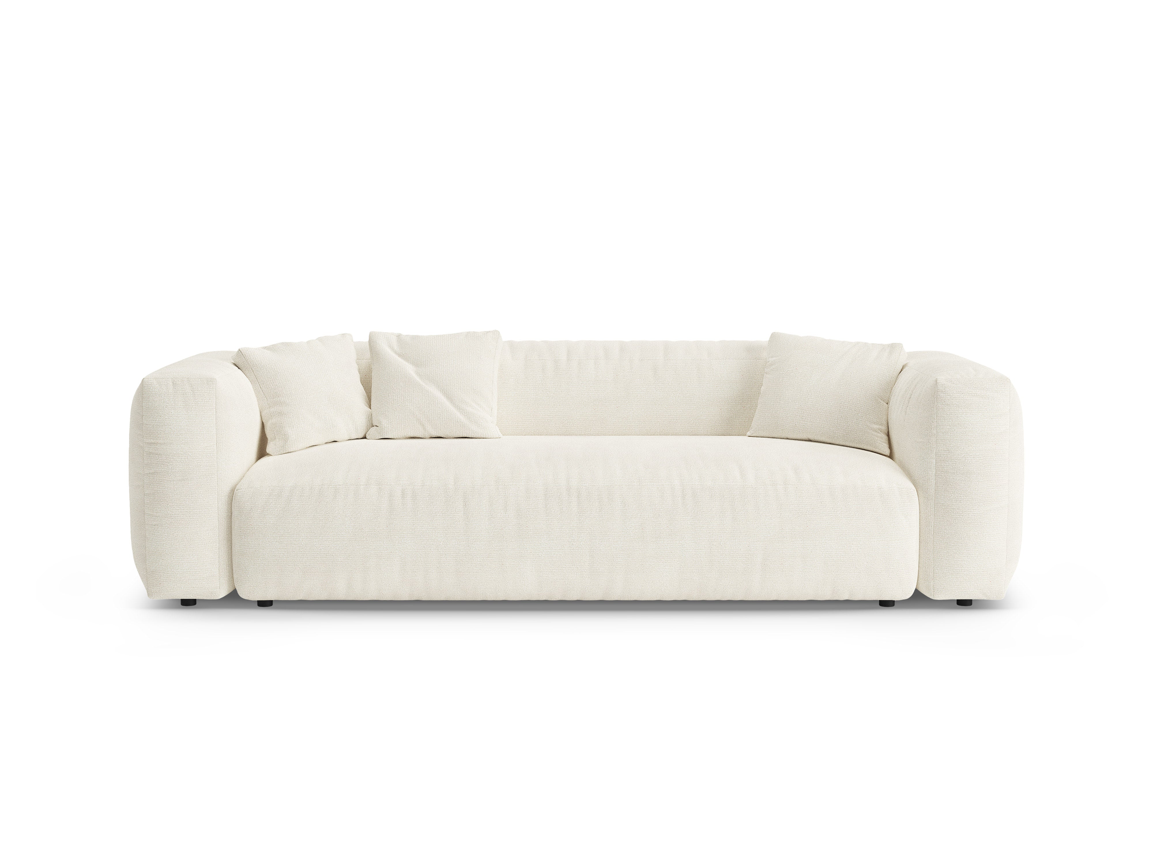 Sofa 3-zits met slaapfunctie MARTINA ivoorkleurige boucle