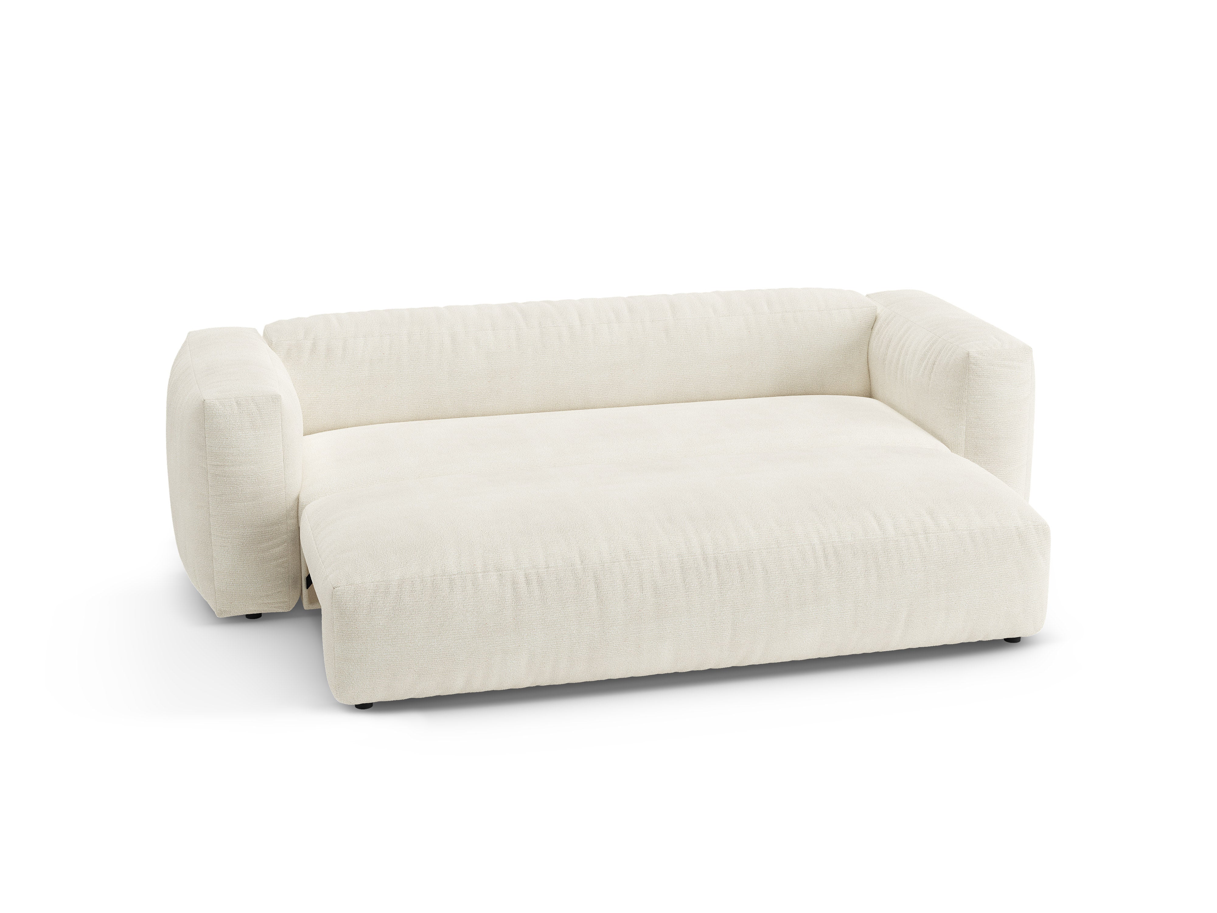 Sofa 3-zits met slaapfunctie MARTINA ivoorkleurige boucle