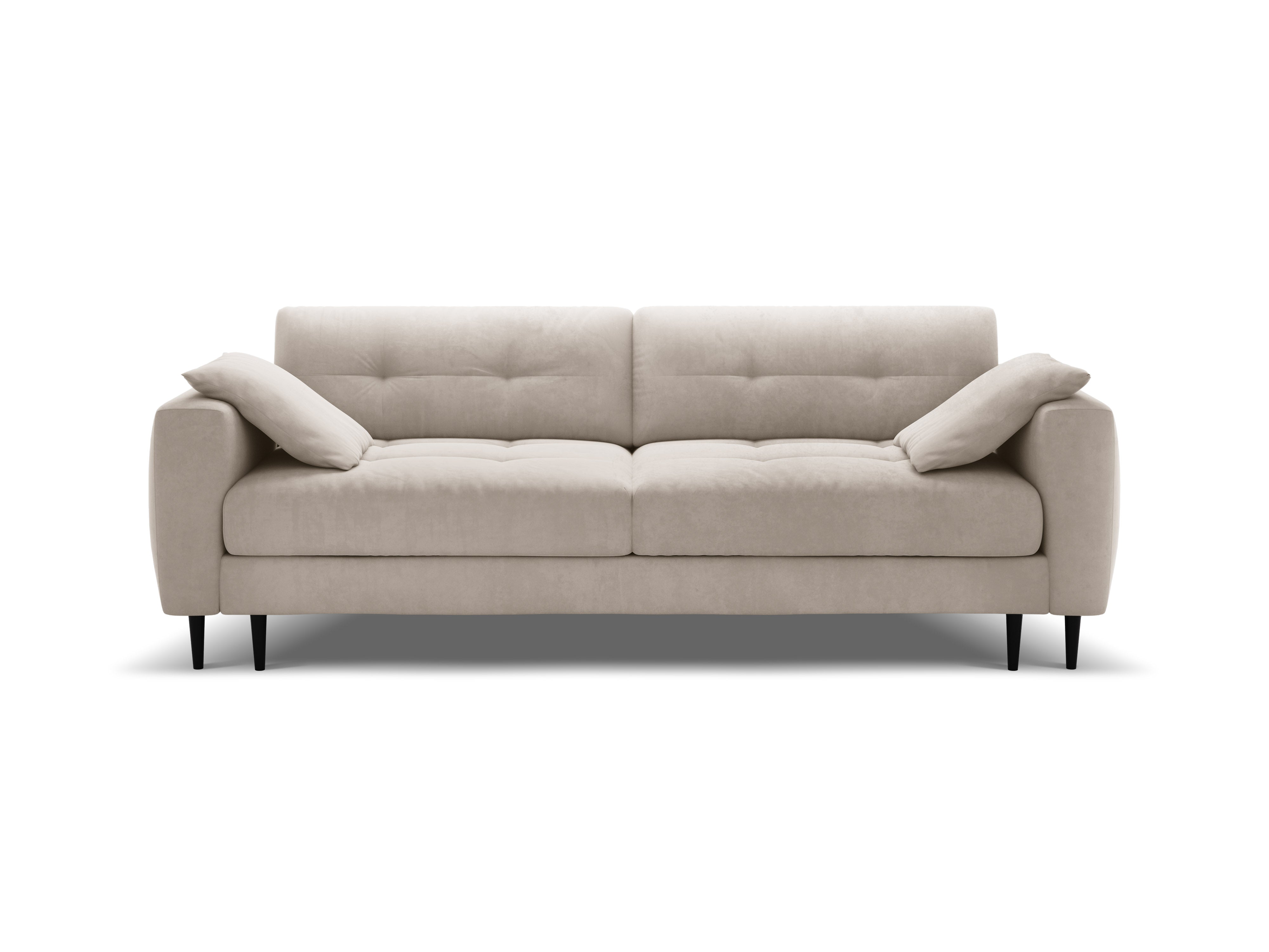 Sofa aus Samt für 3 Personen mit Schlaf-Funktion BEMY beige