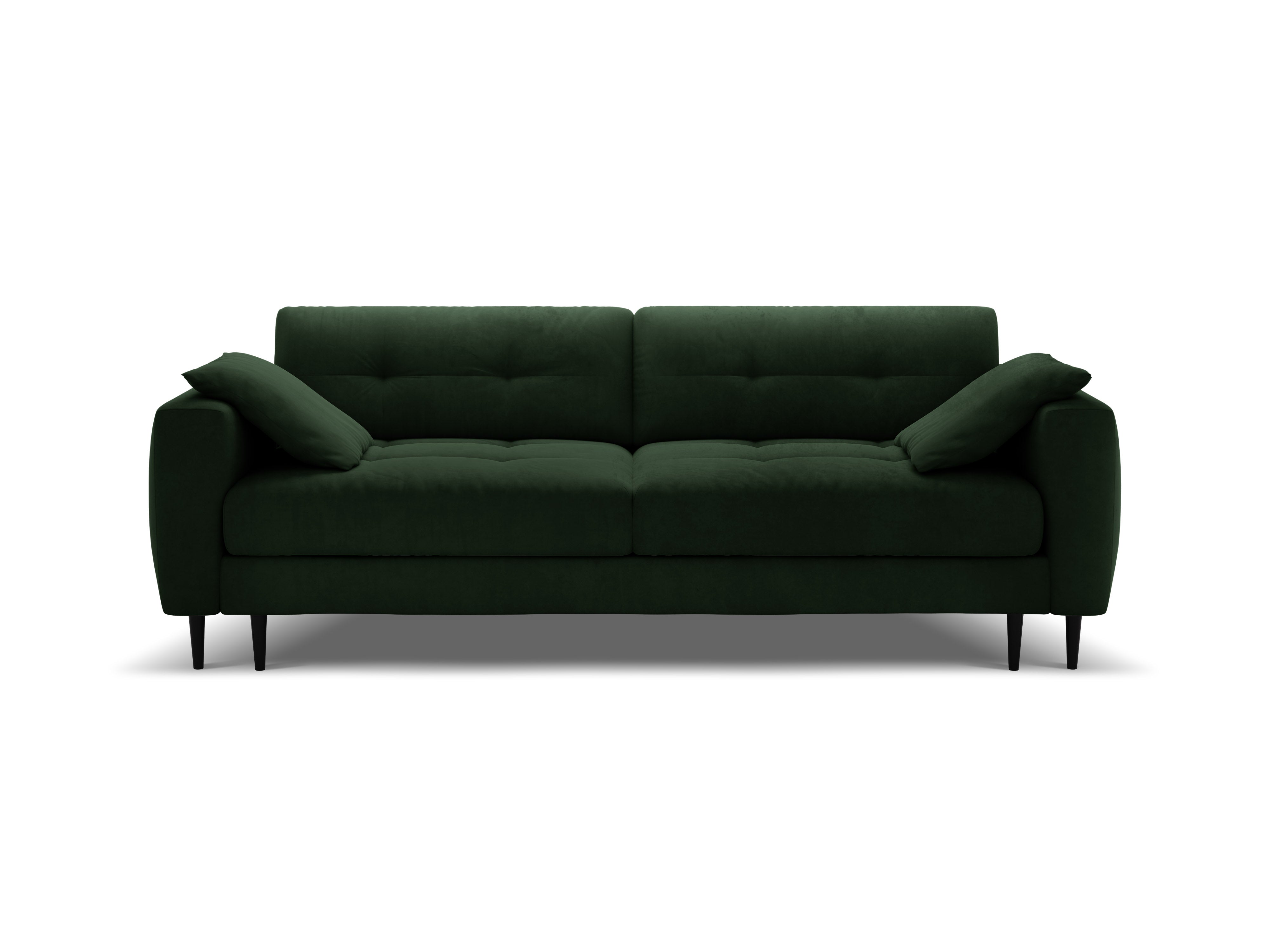 Sofa van fluweel voor 3 personen met slaapfunctie BEMY in bottlegroen