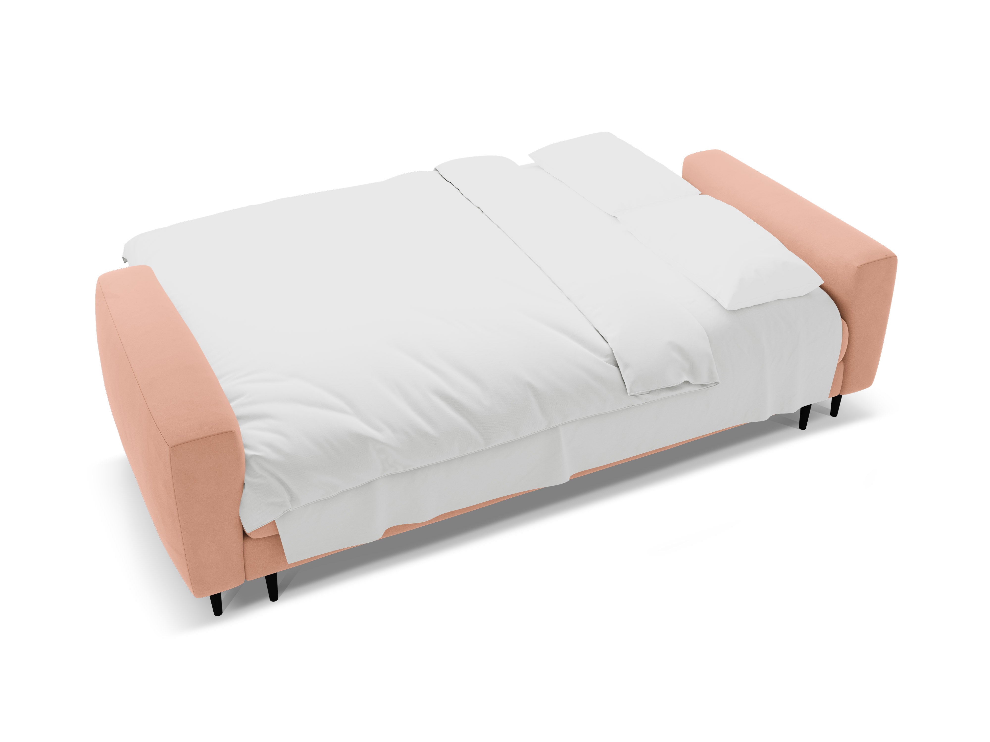 Pink 3-Seater Velvet Sofa with Sleeping Function BEMY