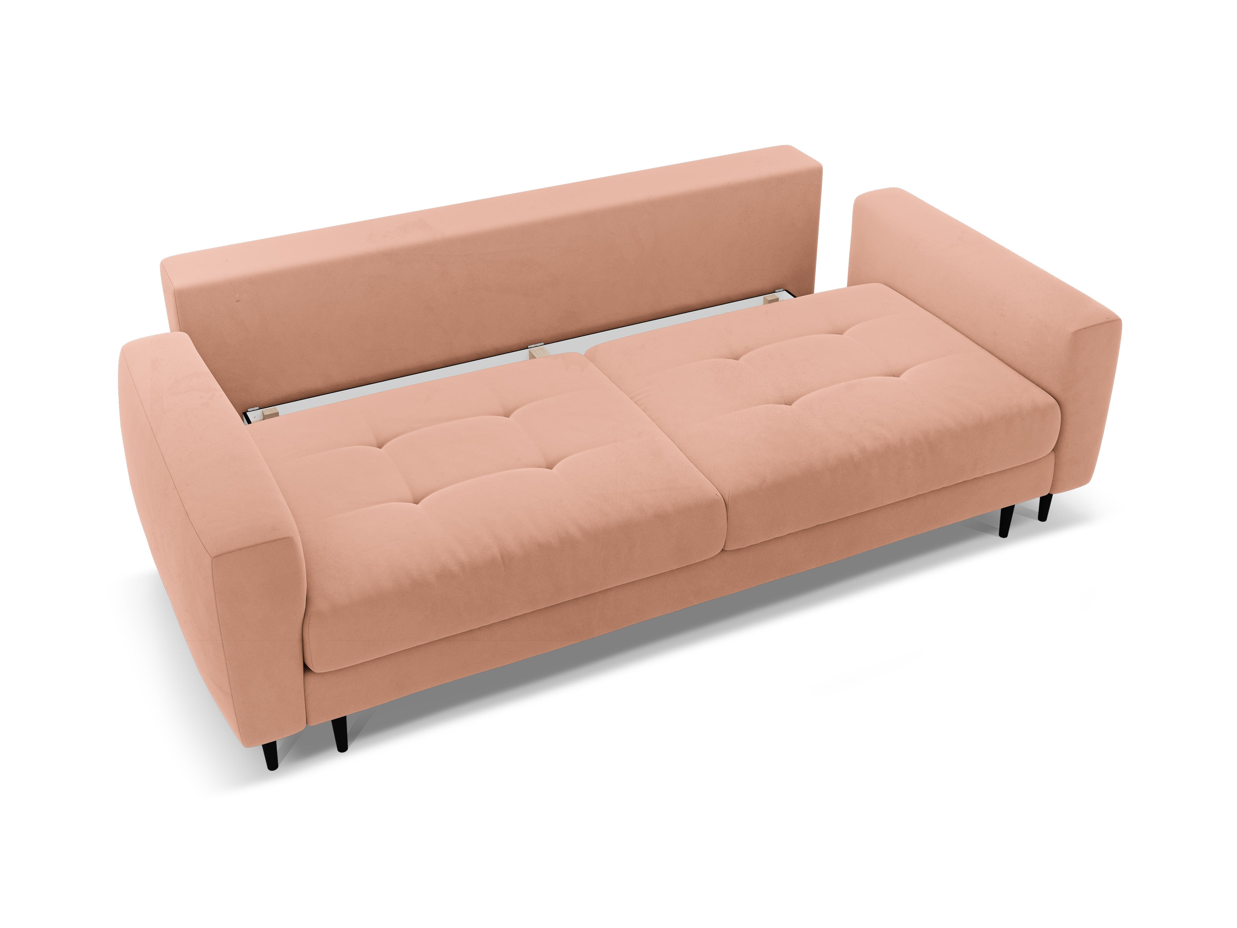 Pink 3-Seater Velvet Sofa with Sleeping Function BEMY