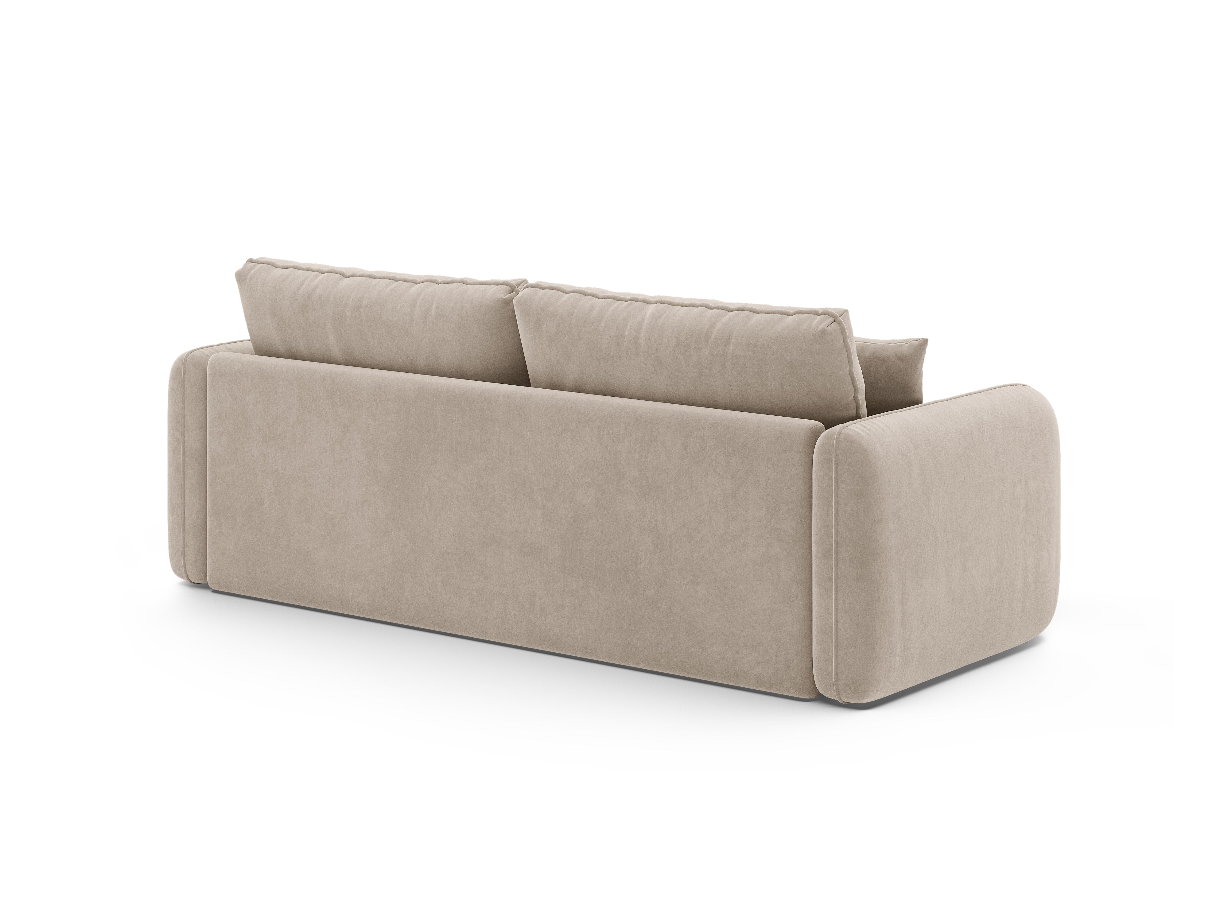 Beige 3-zits fluwelen slaapbank DORMI