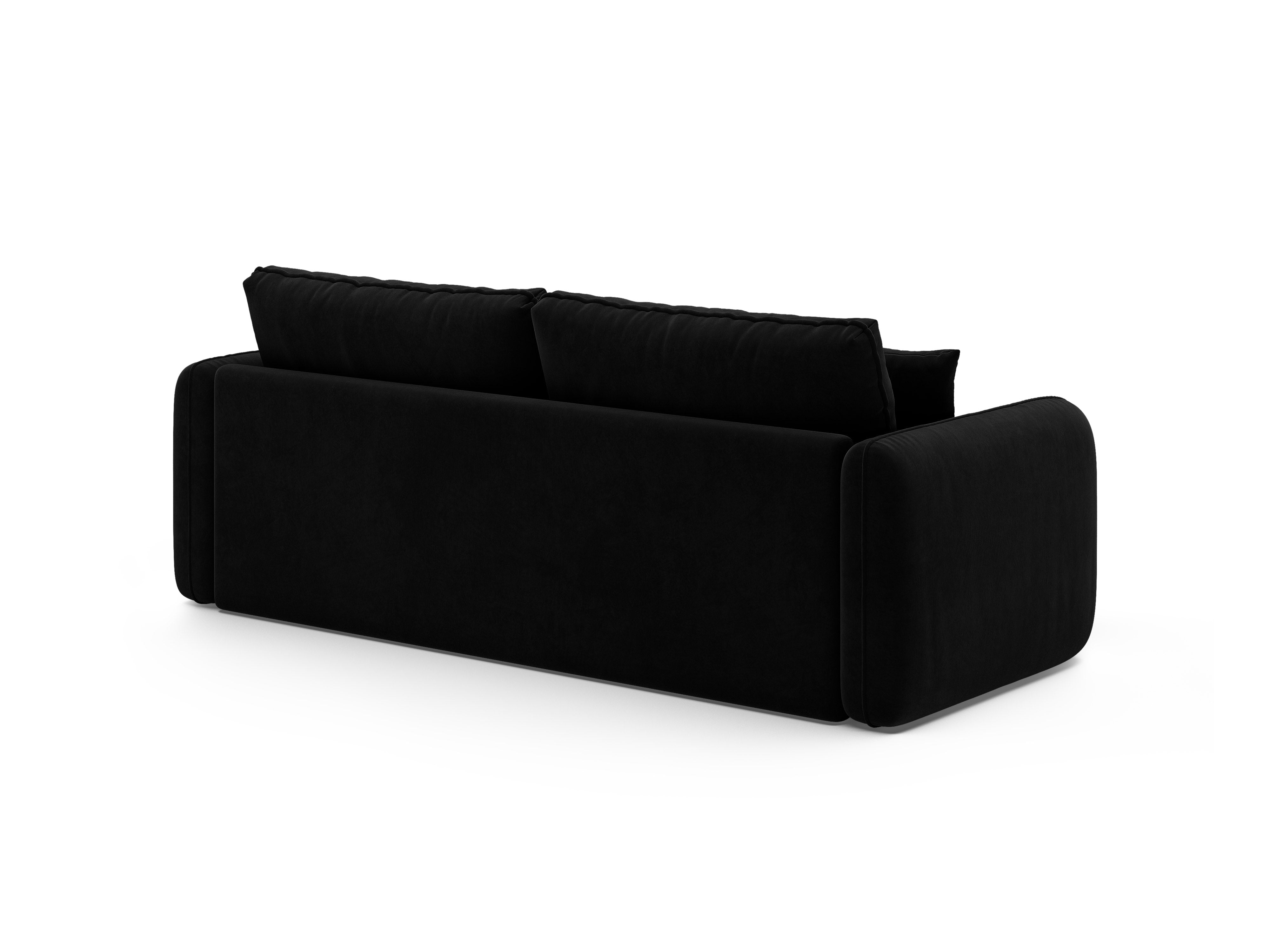 Sofa van fluweel voor 3 personen met slaapfunctie DORMI zwart