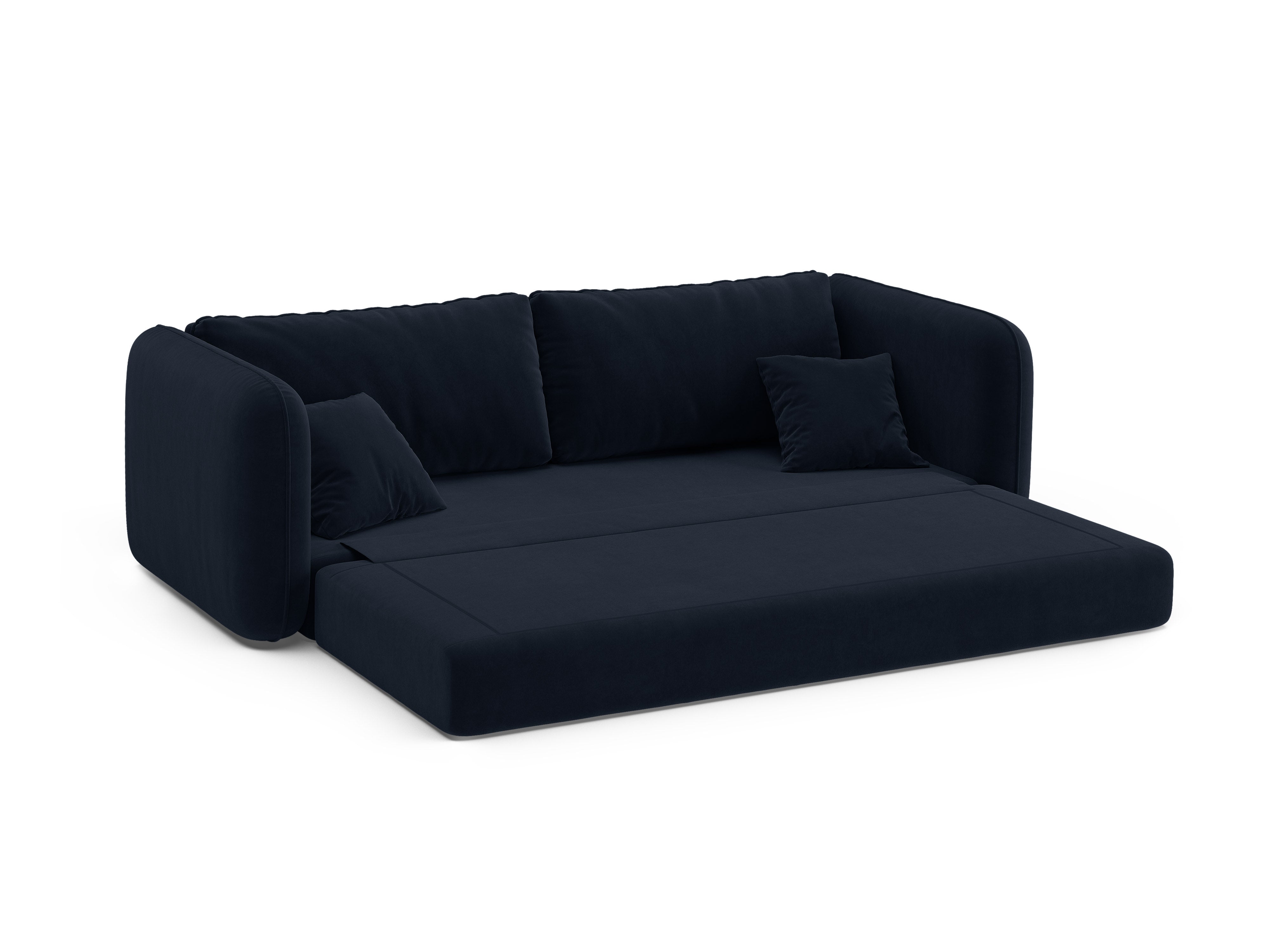 Sofa van fluweel voor 3 personen met slaapfunctie DORMI koninklijk blauw