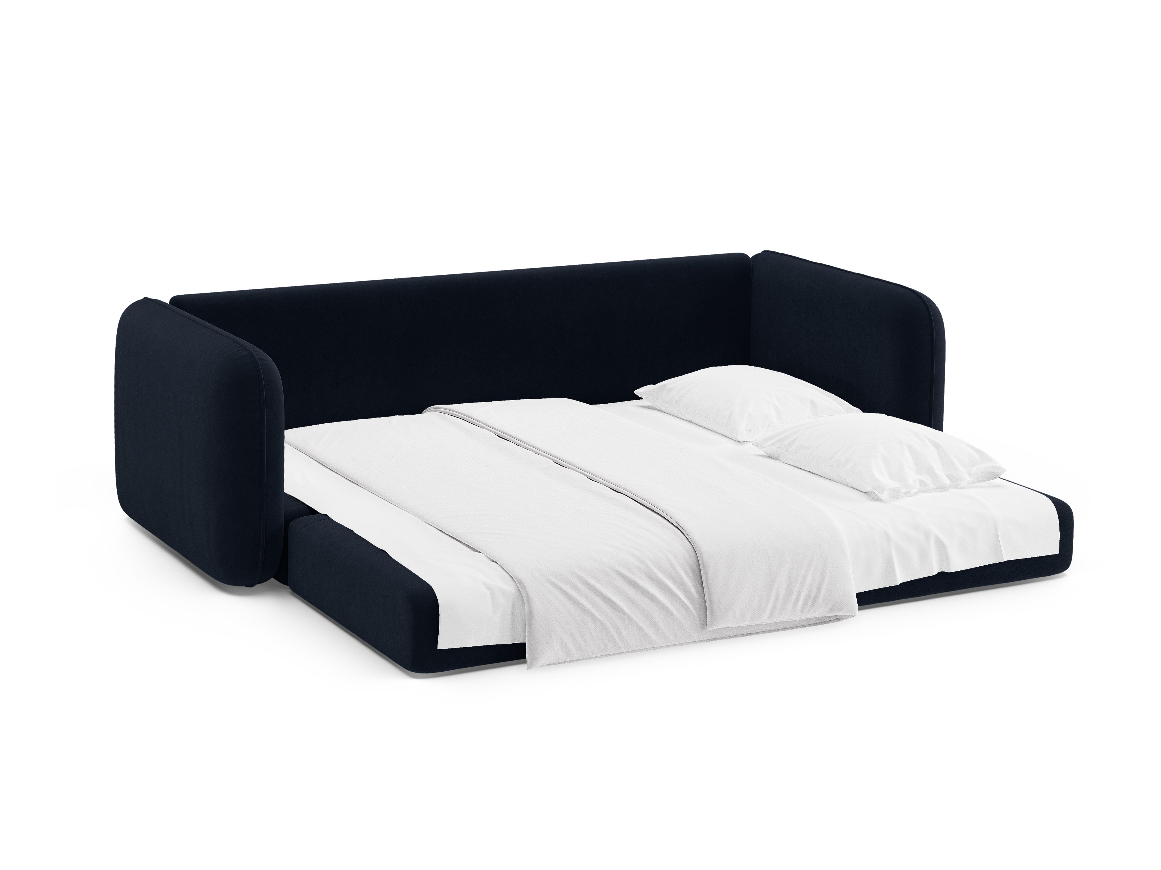 Sofa van fluweel voor 3 personen met slaapfunctie DORMI koninklijk blauw