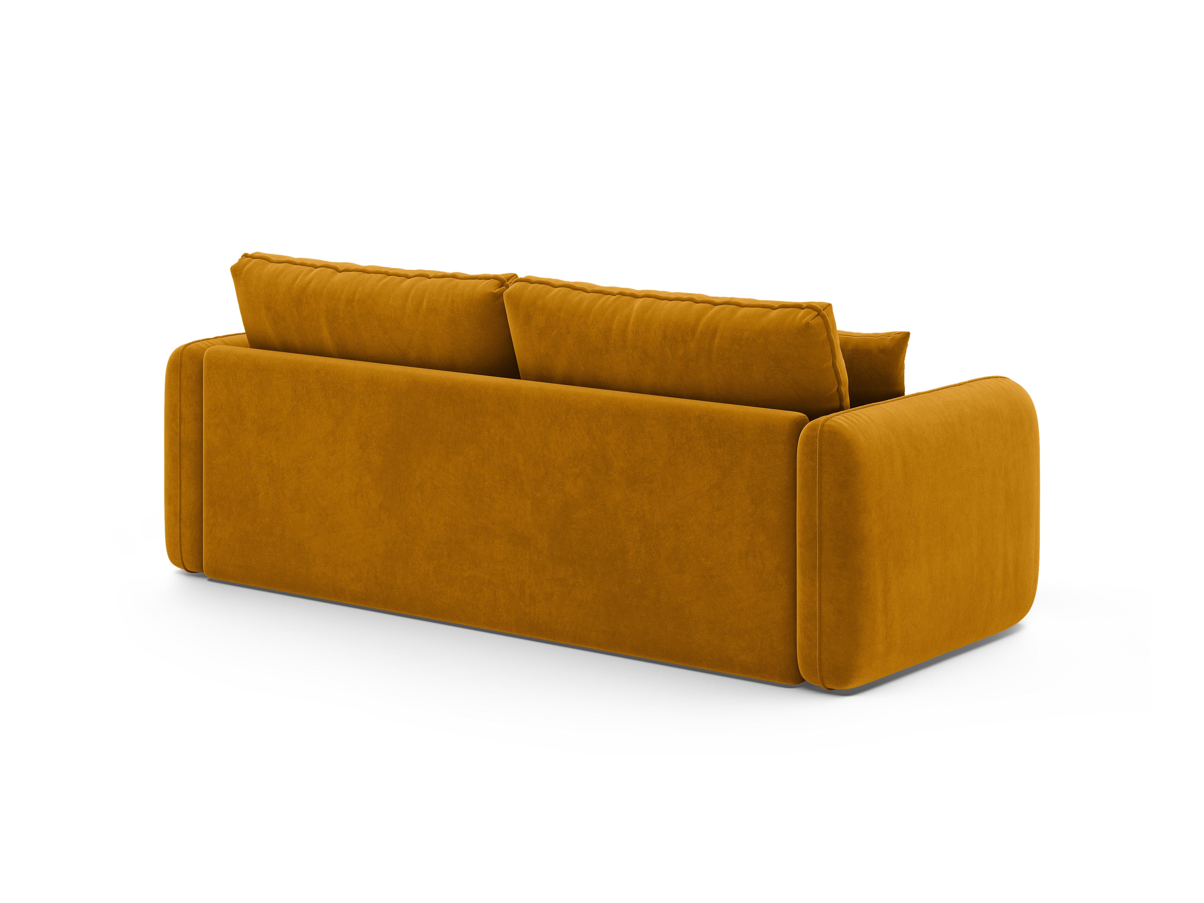 Sofa van fluweel 3-zits met slaapfunctie DORMI geel