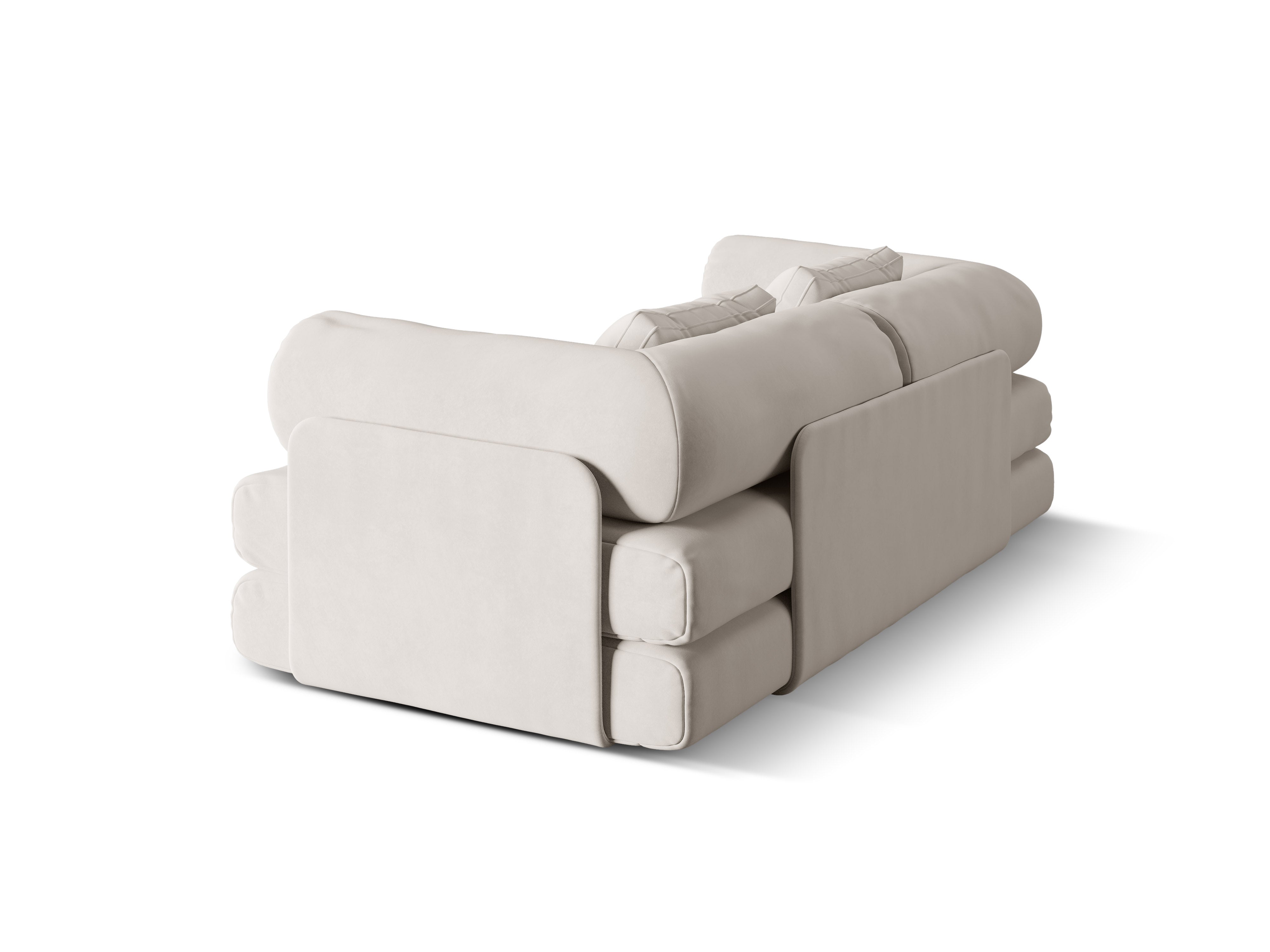 DROOMZACHTIGE beige 3-zits fluwelen bank met slaapfunctie
