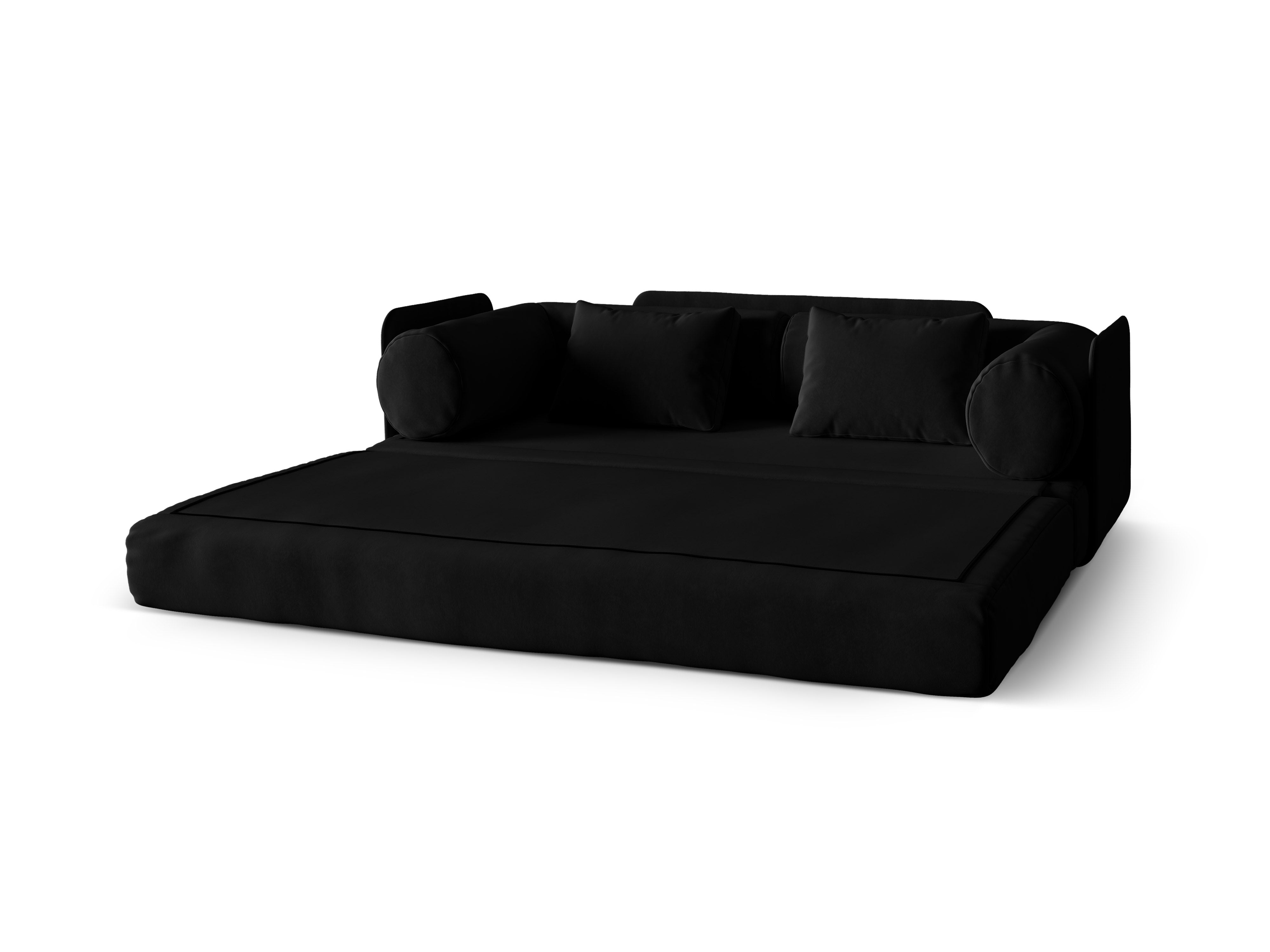 DREAMY zwarte 3-zits fluwelen bank met slaapfunctie
