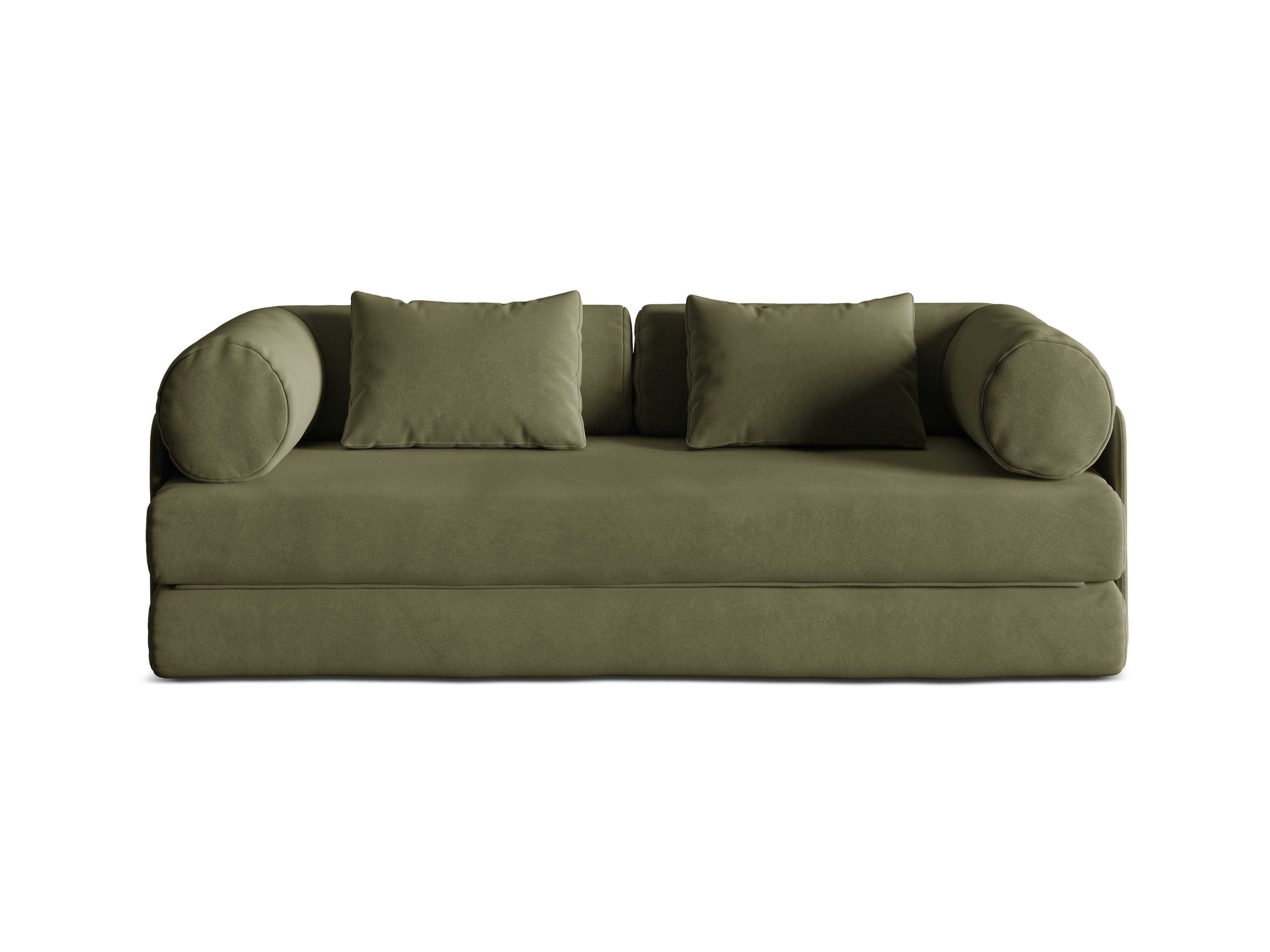 Dreamy groene 3-zits fluwelen bank met slaapfunctie