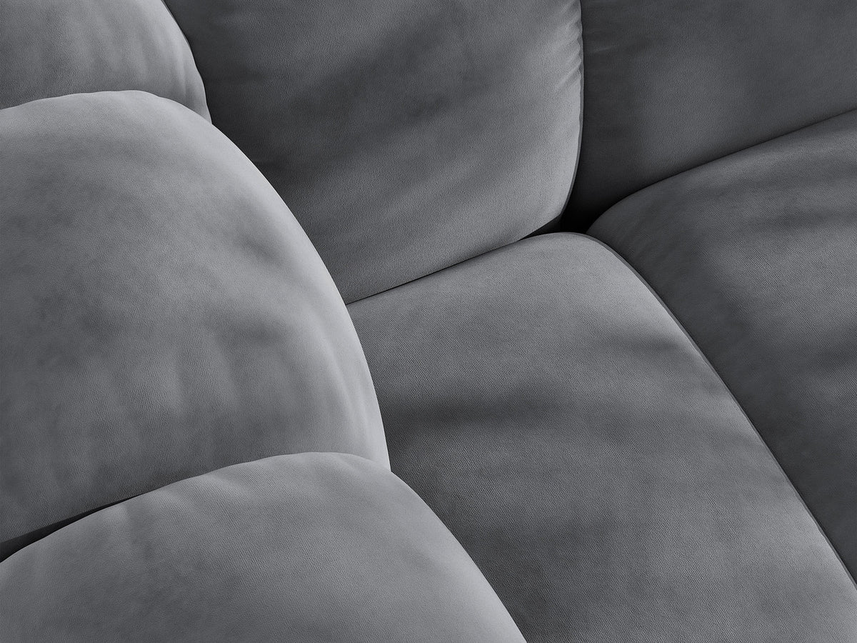 Sofa aksamitna 3-osobowa z funkcją spania LUPINE szary – ujęcie 6