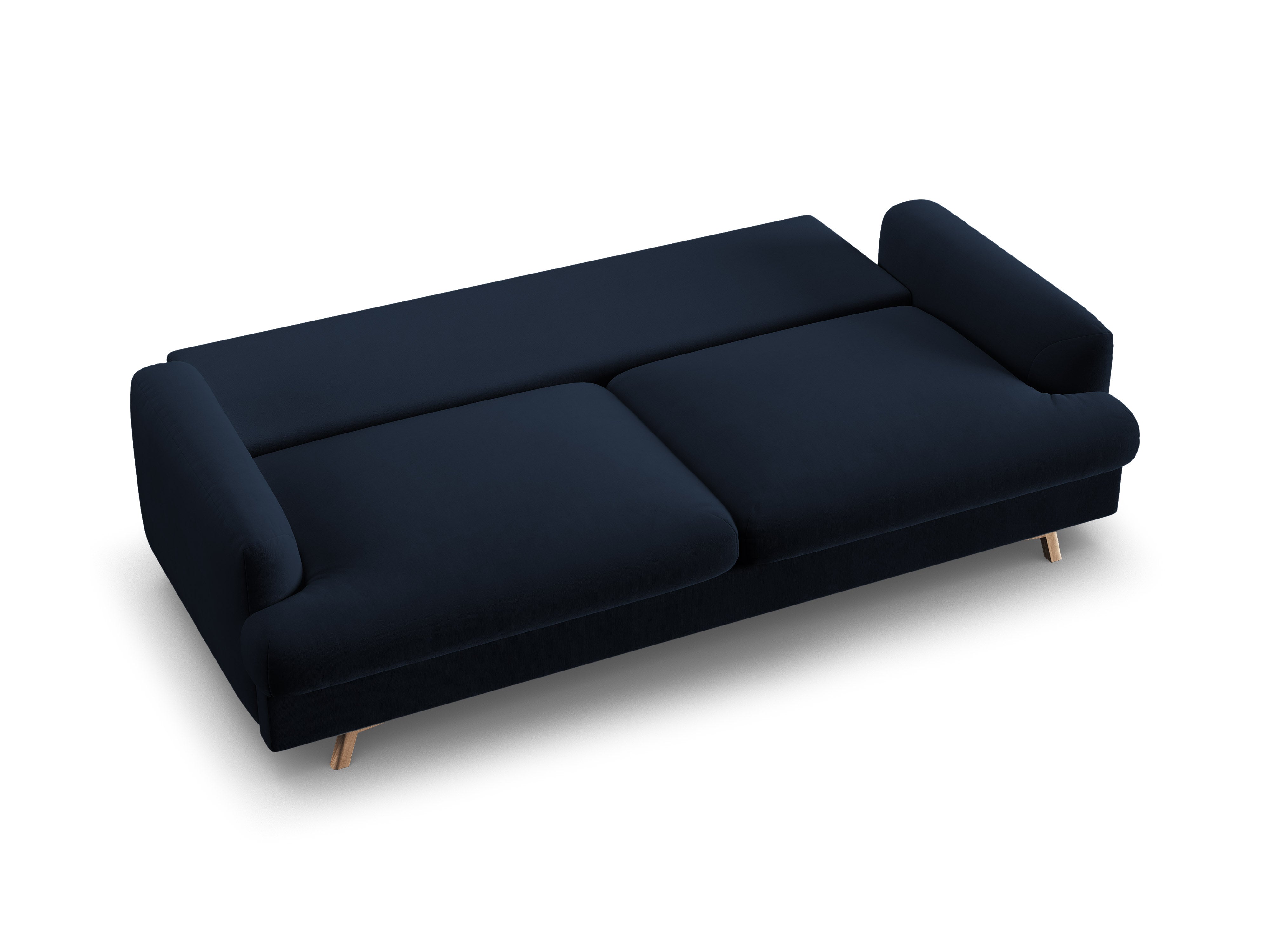 Sofa aus Samt für 3 Personen mit Schlaf-Funktion NAOMI königsblau