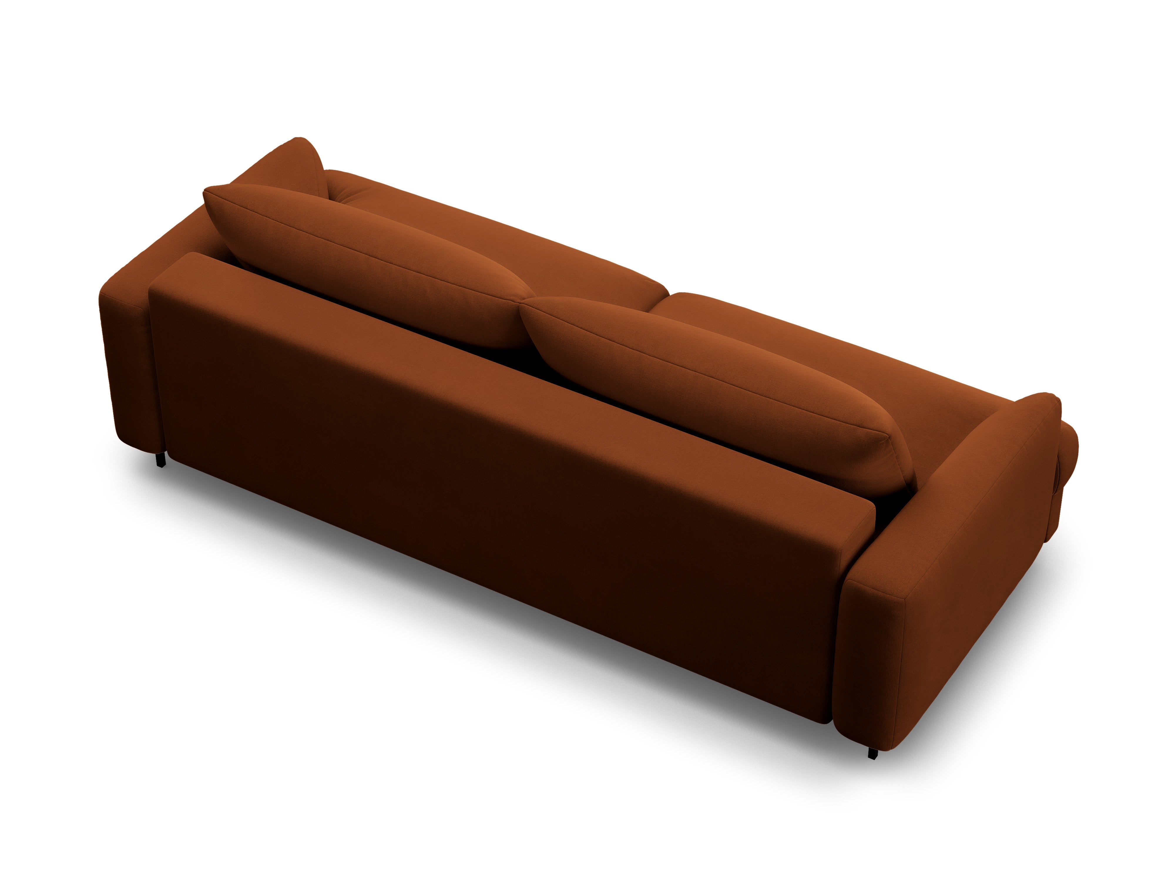 Sofa van fluweel 3-zits met slaapfunctie NAOMI terracotta