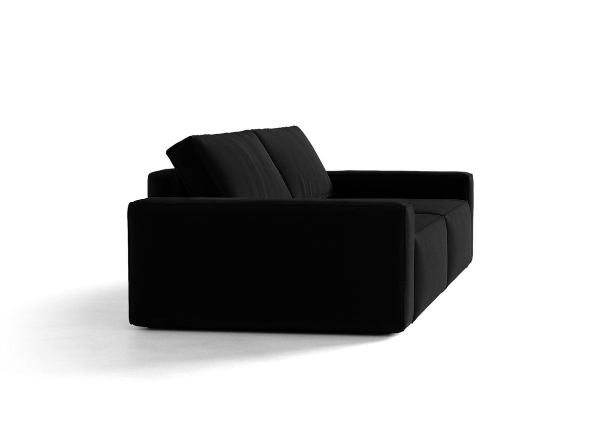 Sofa aksamitna 3-osobowa z funkcją spania JODIE czarny – ujęcie 4