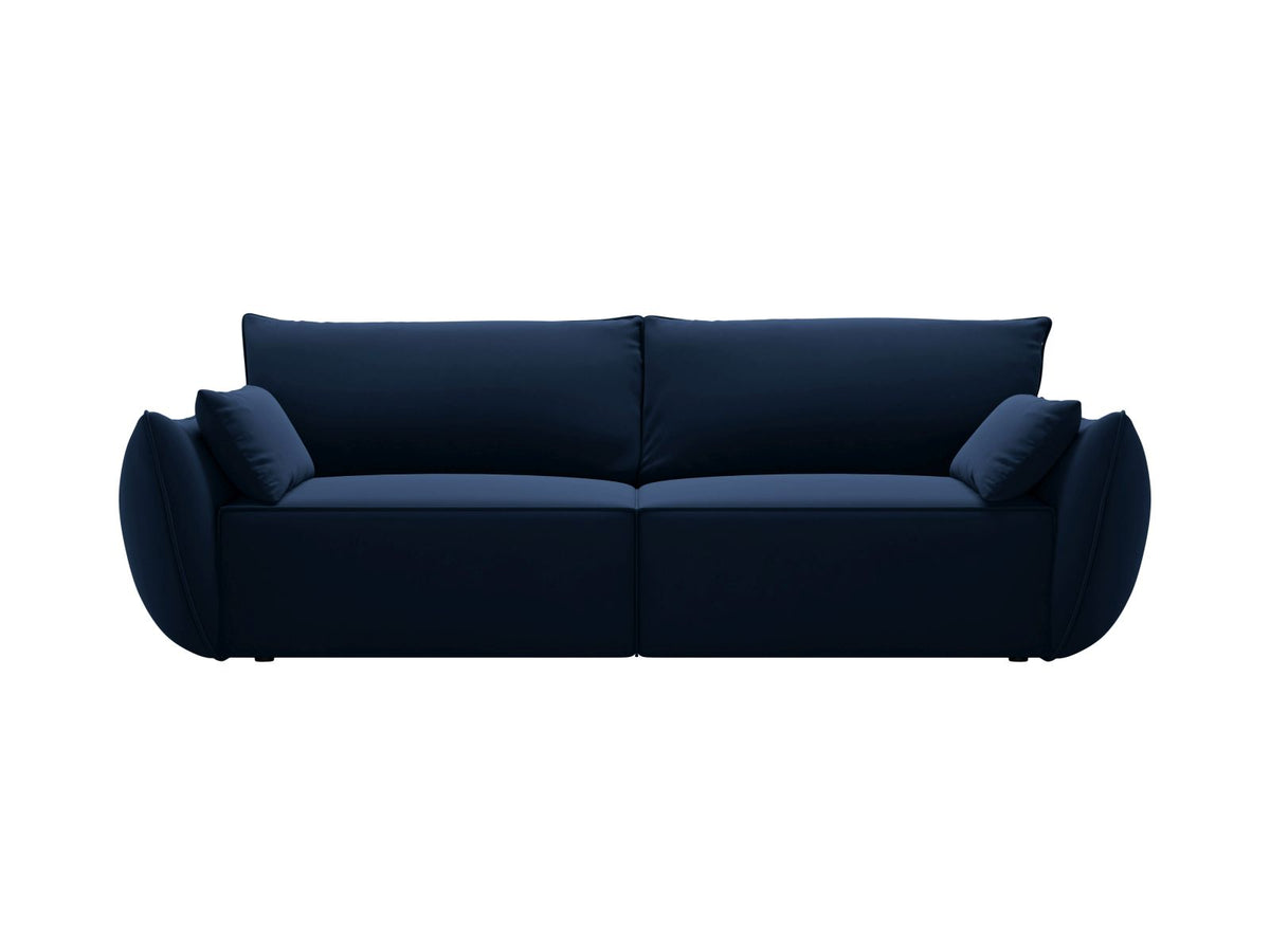 Sofa aksamitna 3-osobowa z funkcją spania KAELLE kobaltowy – Micadoni