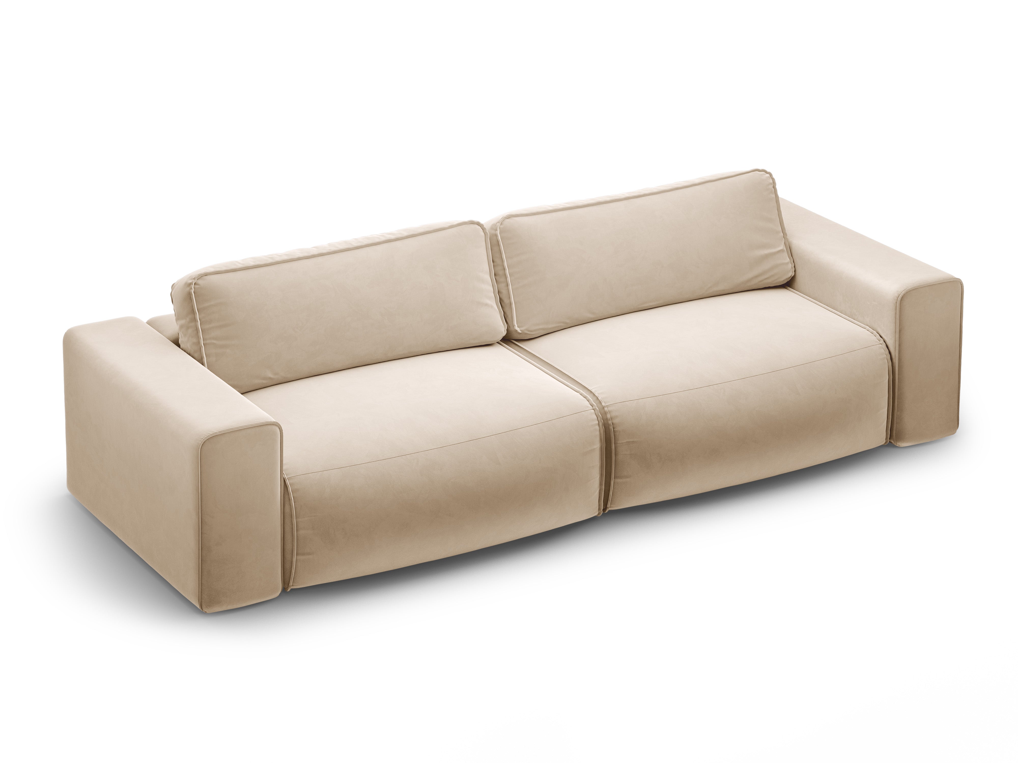 Sofa aus Samt für 3 Personen mit Schlaf-Funktion VICTOR beige