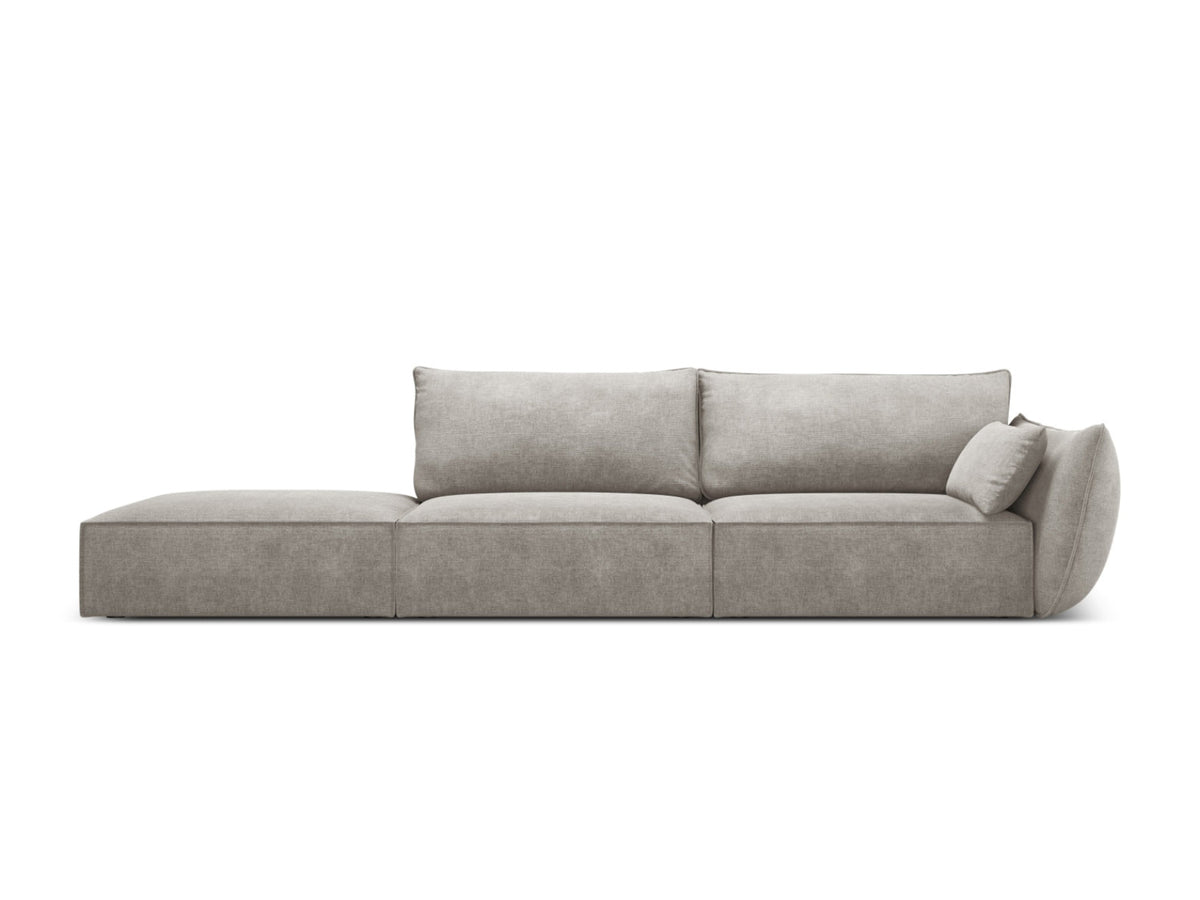 Sofa z otomaną lewostronną 4-osobowa KAELLE jasnoszary szenil Over The Horizon – Micadoni