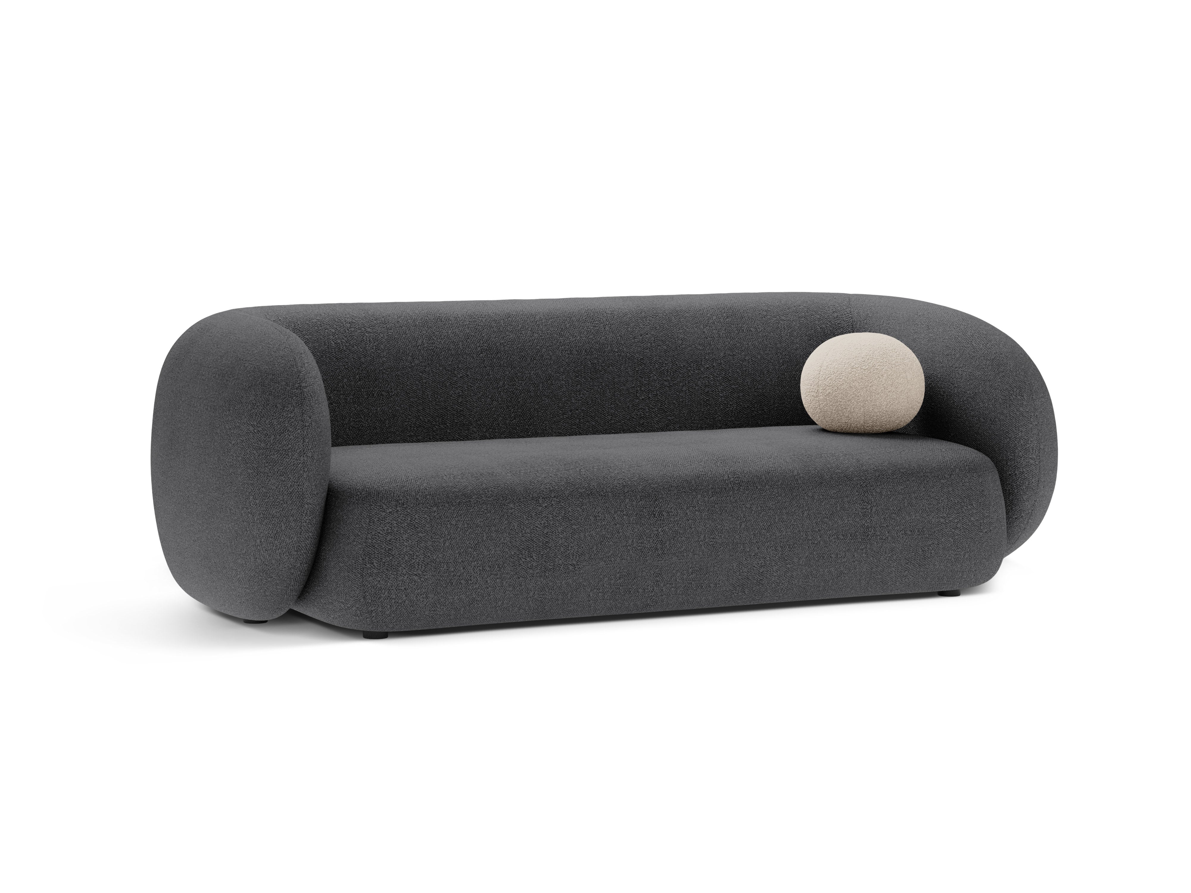 Sofa 3-Sitzer KATE dunkelgrau Boucle