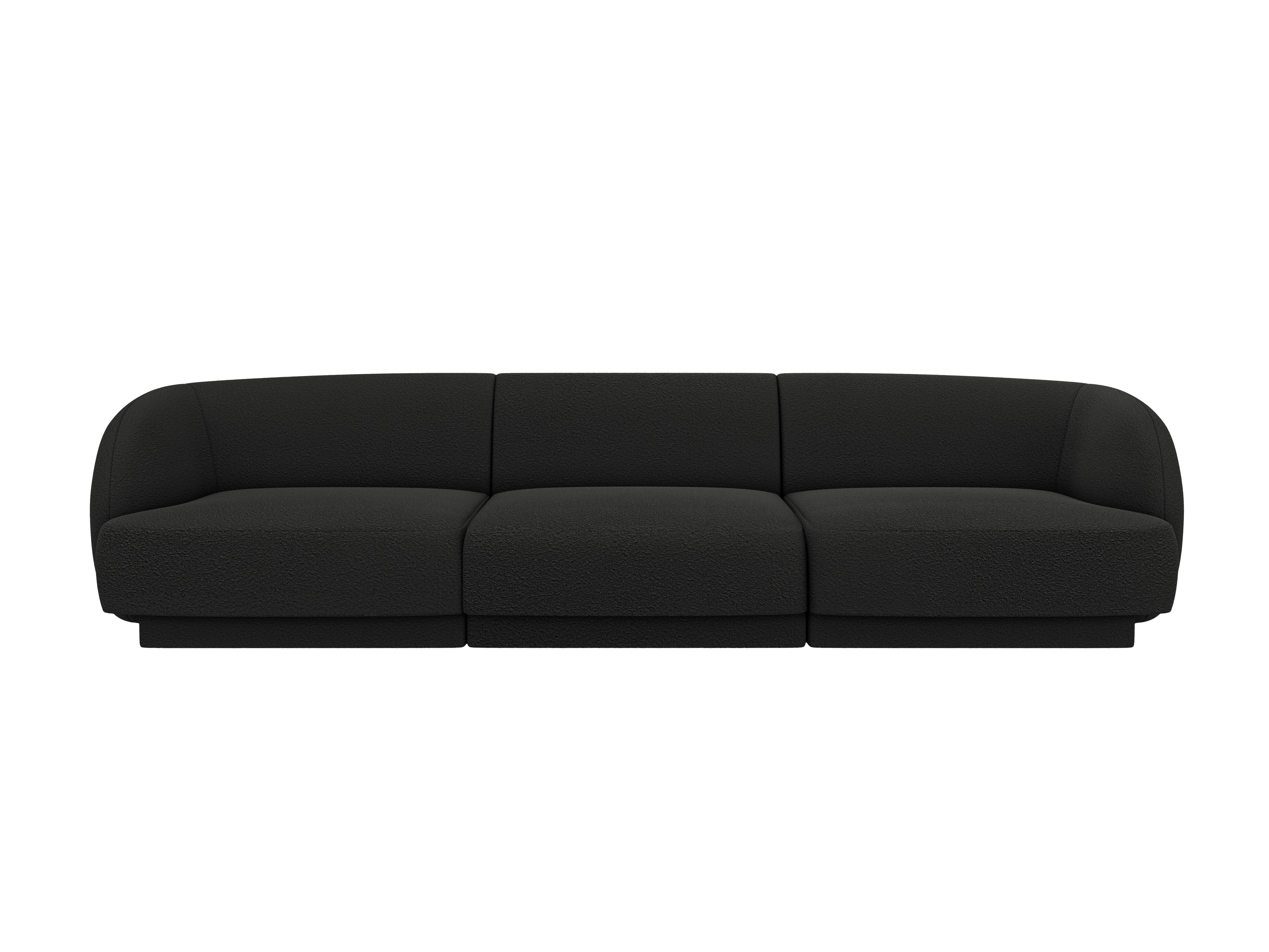 Sofa 3-Sitzer MILEY schwarzer Chenille