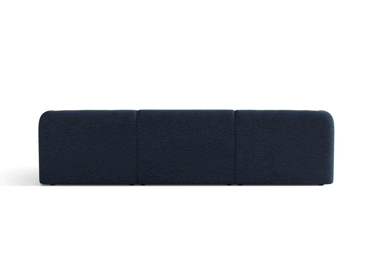 Sofa 3-osobowa MILEY ciemnoniebieski boucle – tkanina bouclé