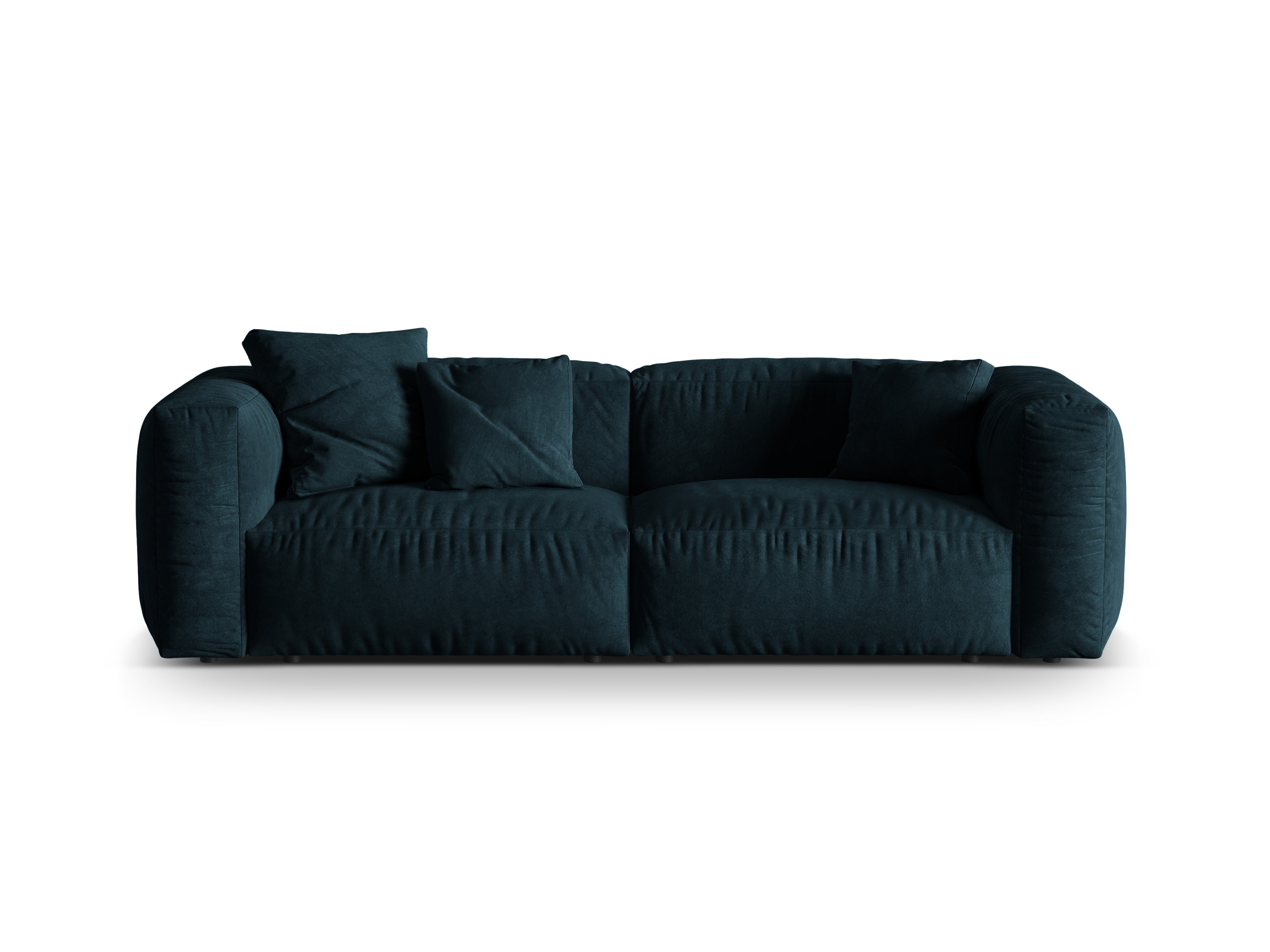 Sofa van fluweel 3-zits MARTINA petrolblauw