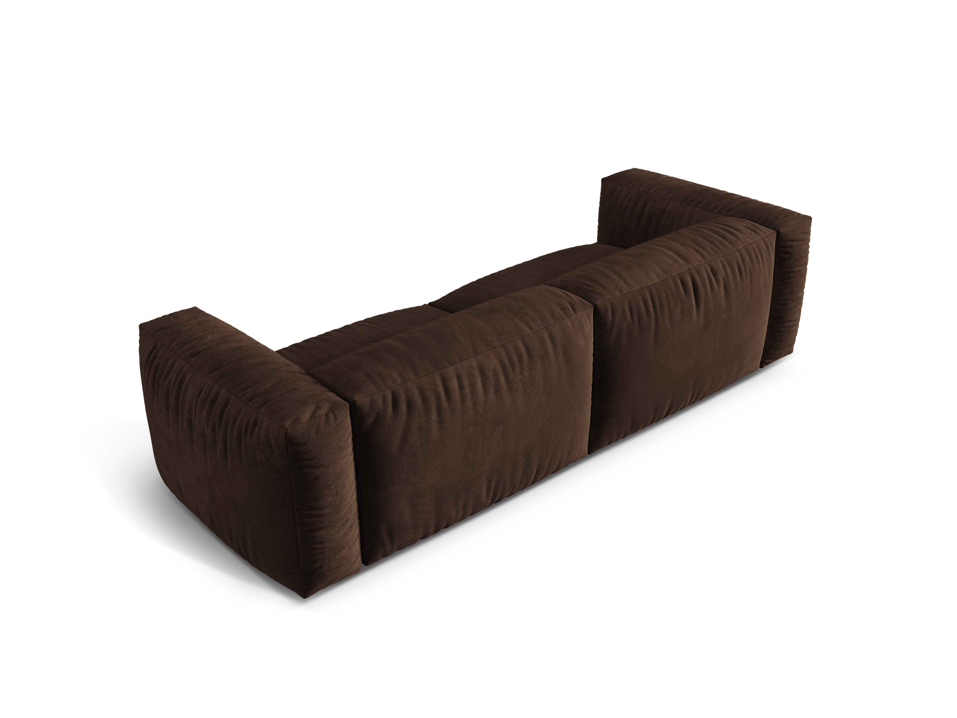 Sofa van fluweel voor 3 personen MARTINA in chocoladebruin