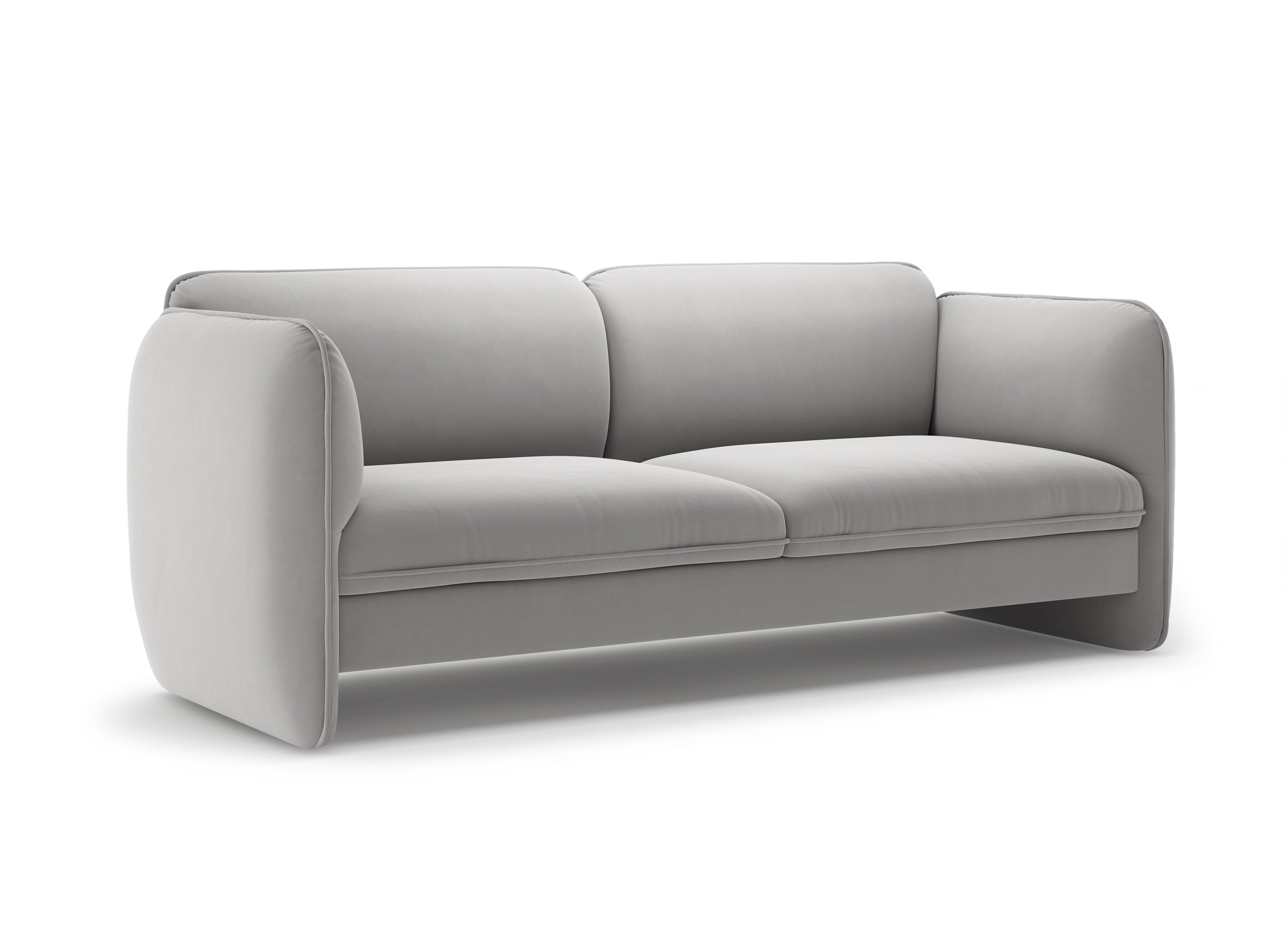Sofa voor 3 personen van fluweel GEORGIA lichtgrijs